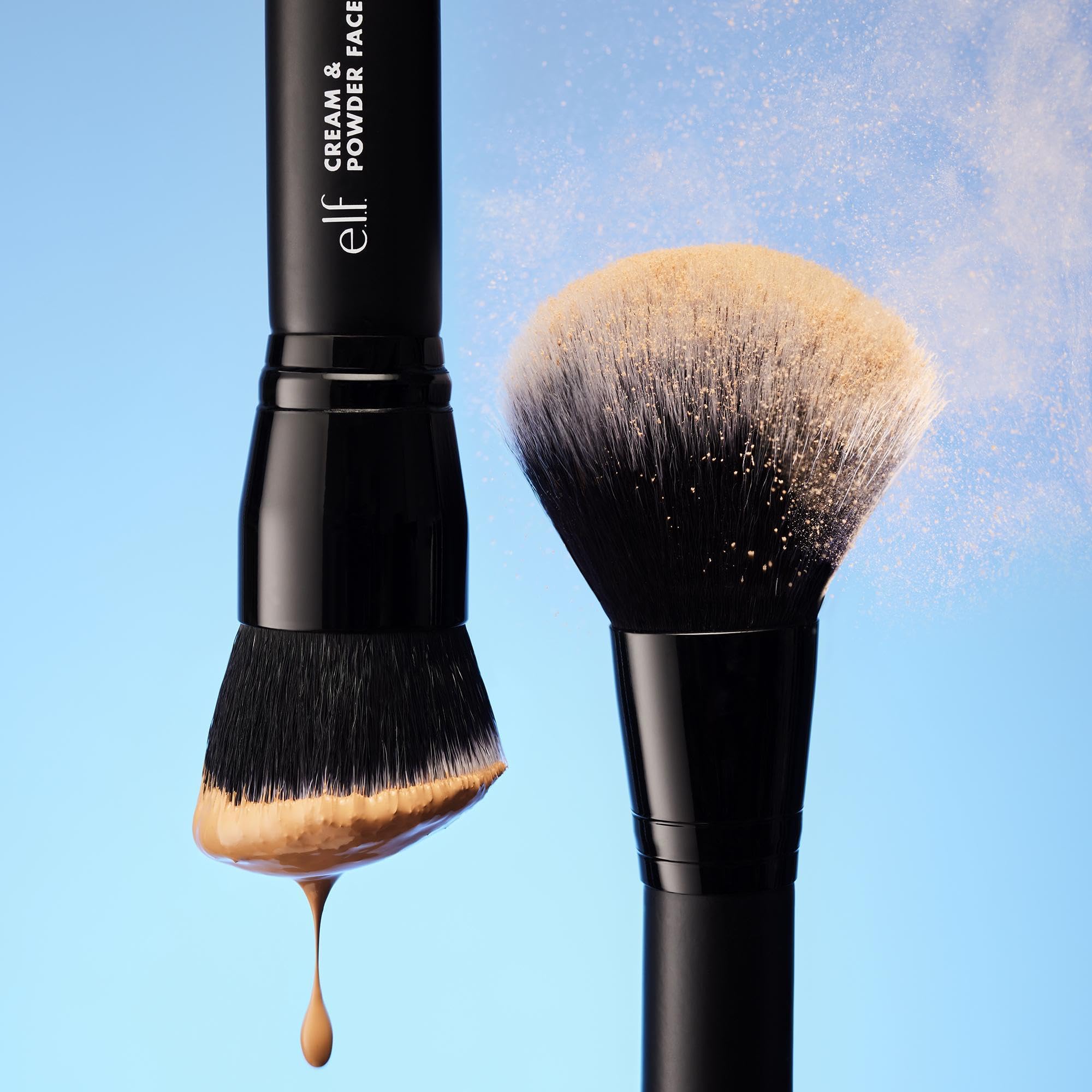 e.l.f. Dual-Ended Cream + Powder Brush, Two-in-One Makeup Brush For Creating A Gorgeous, Airbrushed-looking Complexion, Vegan & Cruelty-free e.l.f.Au supplements