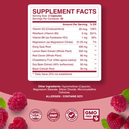 Natural Menopause Supplements for Women Health - Natural Hormone Balance for Women Plus Adrenal Support Menopause Relief and Thyroid Support with Dong Quai Root and Black Cohosh for Menopause PhytoralUS supplements
