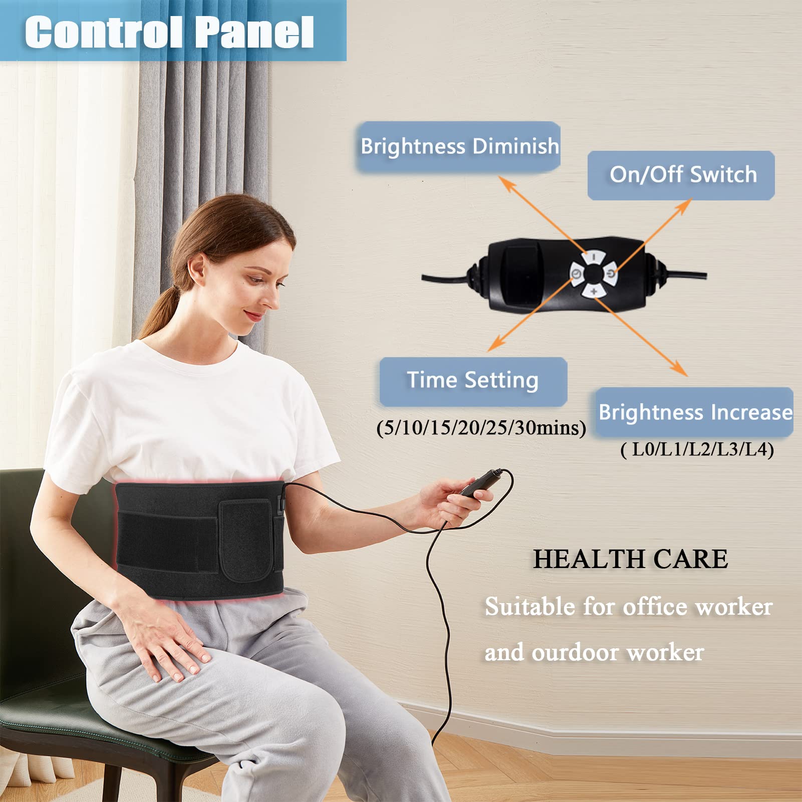 Naviocean Red Light Therapy Belt Device for Body Pain Waist, Infrared Wearable Pad Deep Therapy Wrap NavioceanAu supplements
