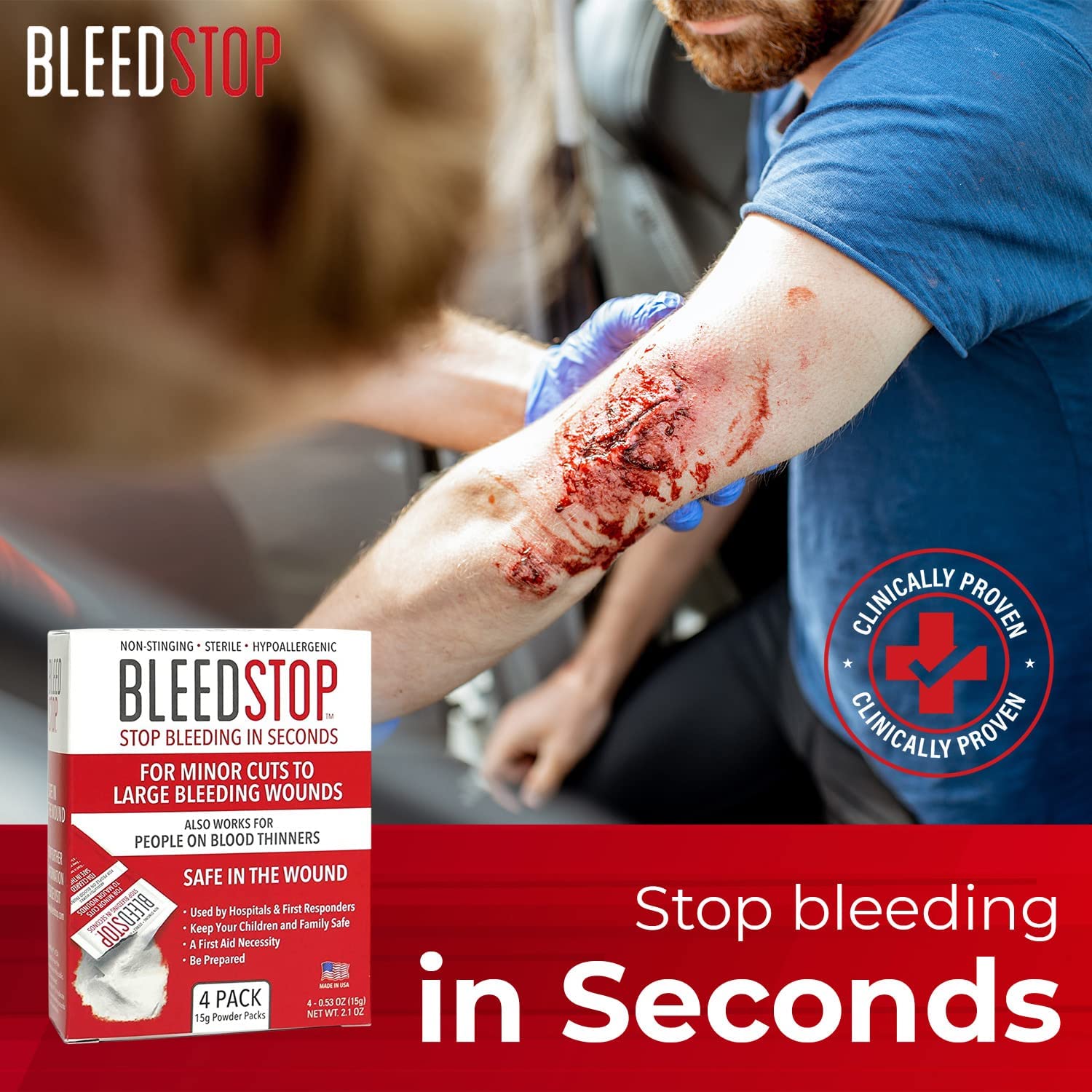 BleedStop™ First Aid Powder for Blood Clotting, Trauma Kit, Blood Thinner BleedStopUS supplements