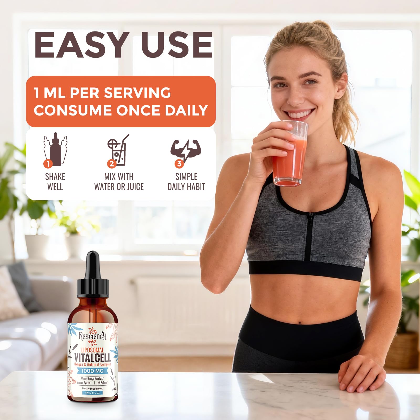 13-in-1 Liquid Oxygen Boost & Nutrient Supplement, Liposomal Optimized-Delivery Blend with Trace Minerals, Amino Acids, CoQ10, B Vitamins & Fulvic Acid, Daily Wellness Liquid Oxygen Drops, 2 fl oz ResciencyAu supplements