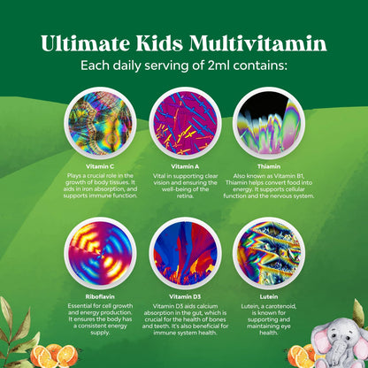 Bundle of Kids DHA Omega 3 Gummies - Fatty Acids Omega 3 6 9 for Brain Immune Strength Vision Focus Support and Liquid Multivitamin for Kids Immunity Support Natures CraftUS supplements