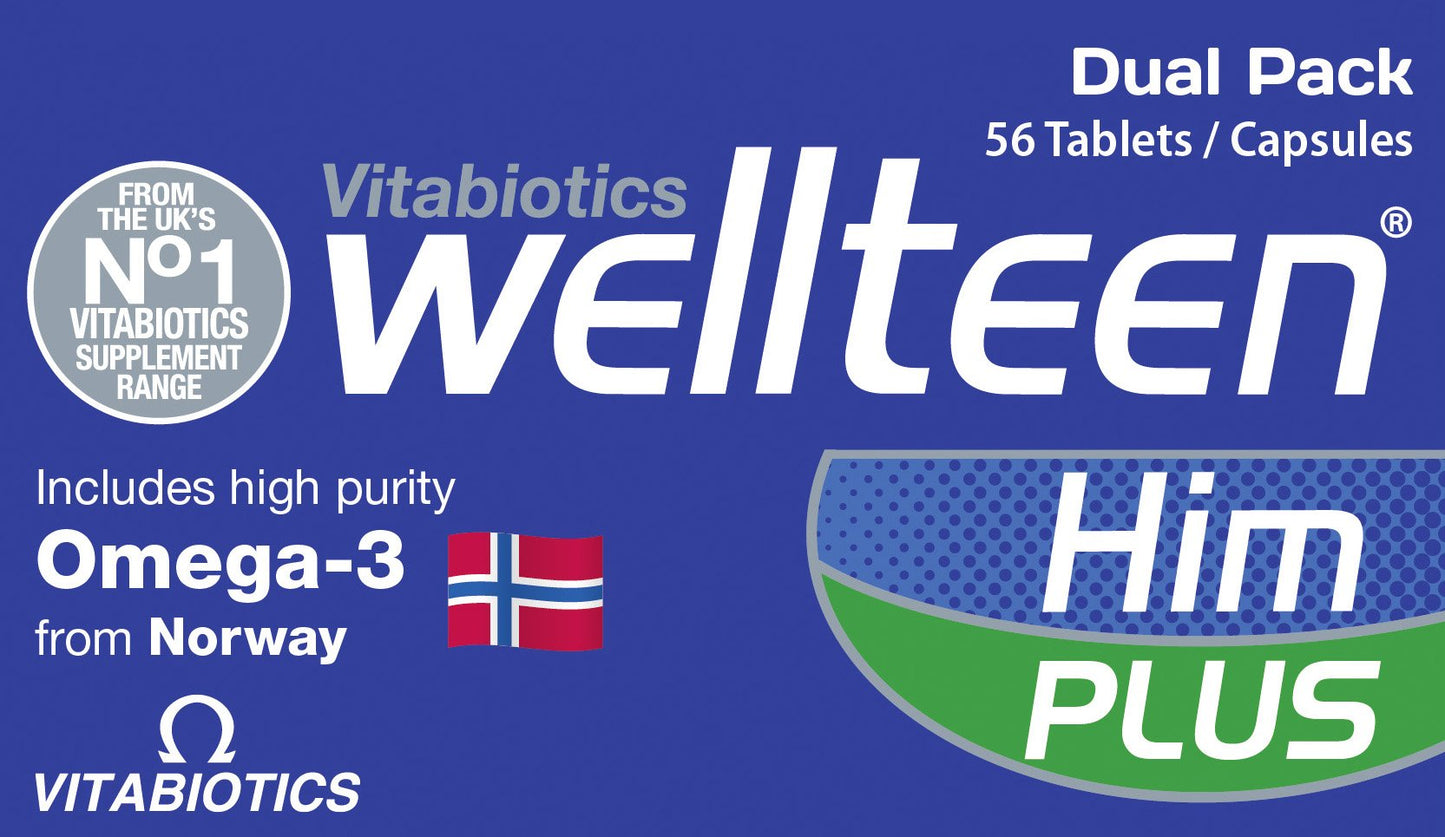 Vitabiotics Wellteen Him Plus Tablets/Capsules, 56 Count (Pack of 1) WellteenUS supplements