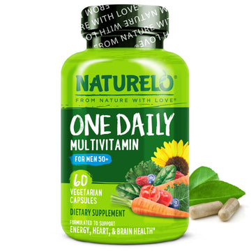 NATURELO Mens Multivitamins for Men 50+ - One Daily Multivitamin for Men with Vitamins, Minerals & Organic Whole Foods, Boost Energy & Health, Non-GMO, 60 Vegetarian Capsules NATURELOAu supplements