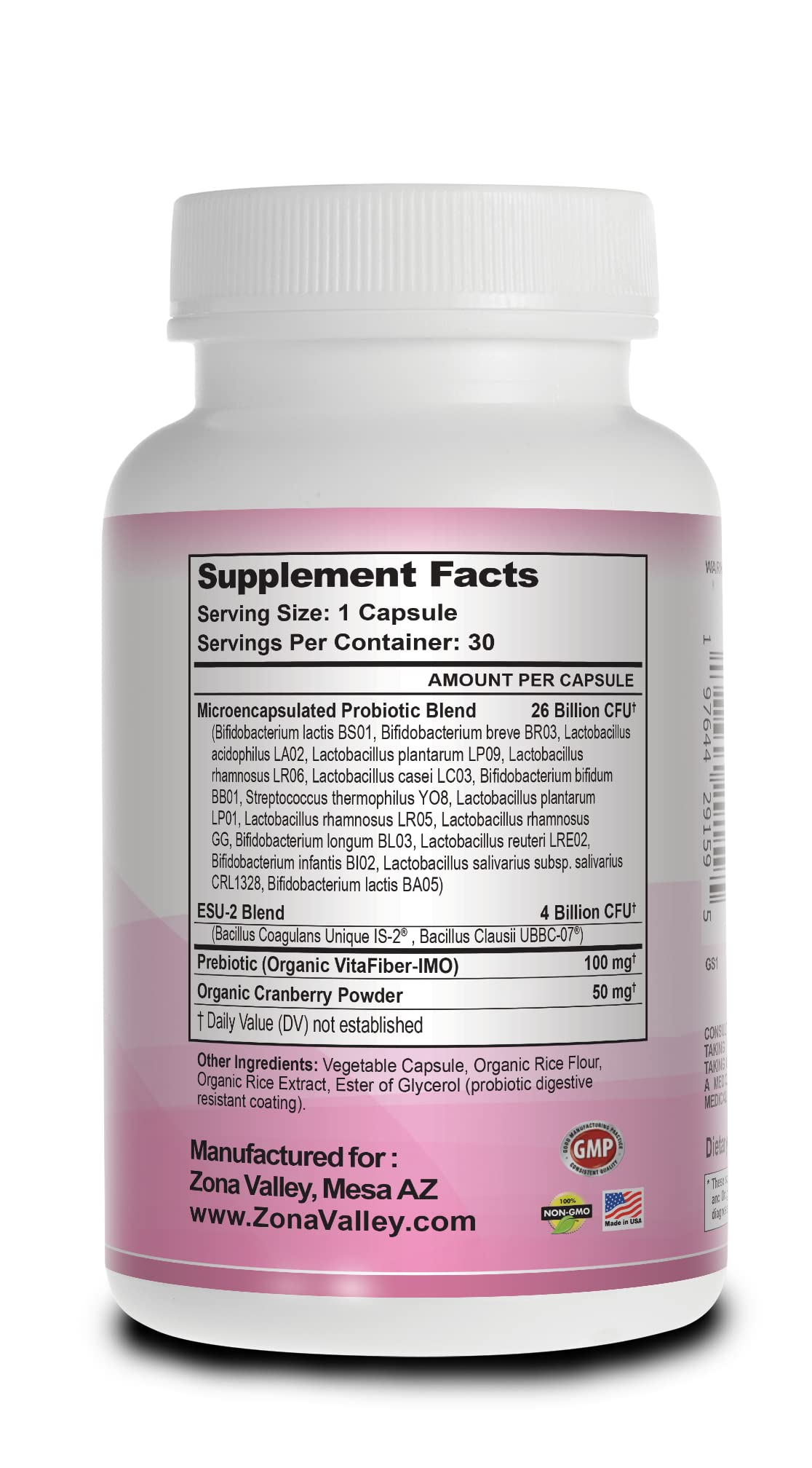 Zona Valley Belly Balance Woman 30 Capsules - Prebiotic and Microencapsulated probiotic Zona ValleyAu supplements