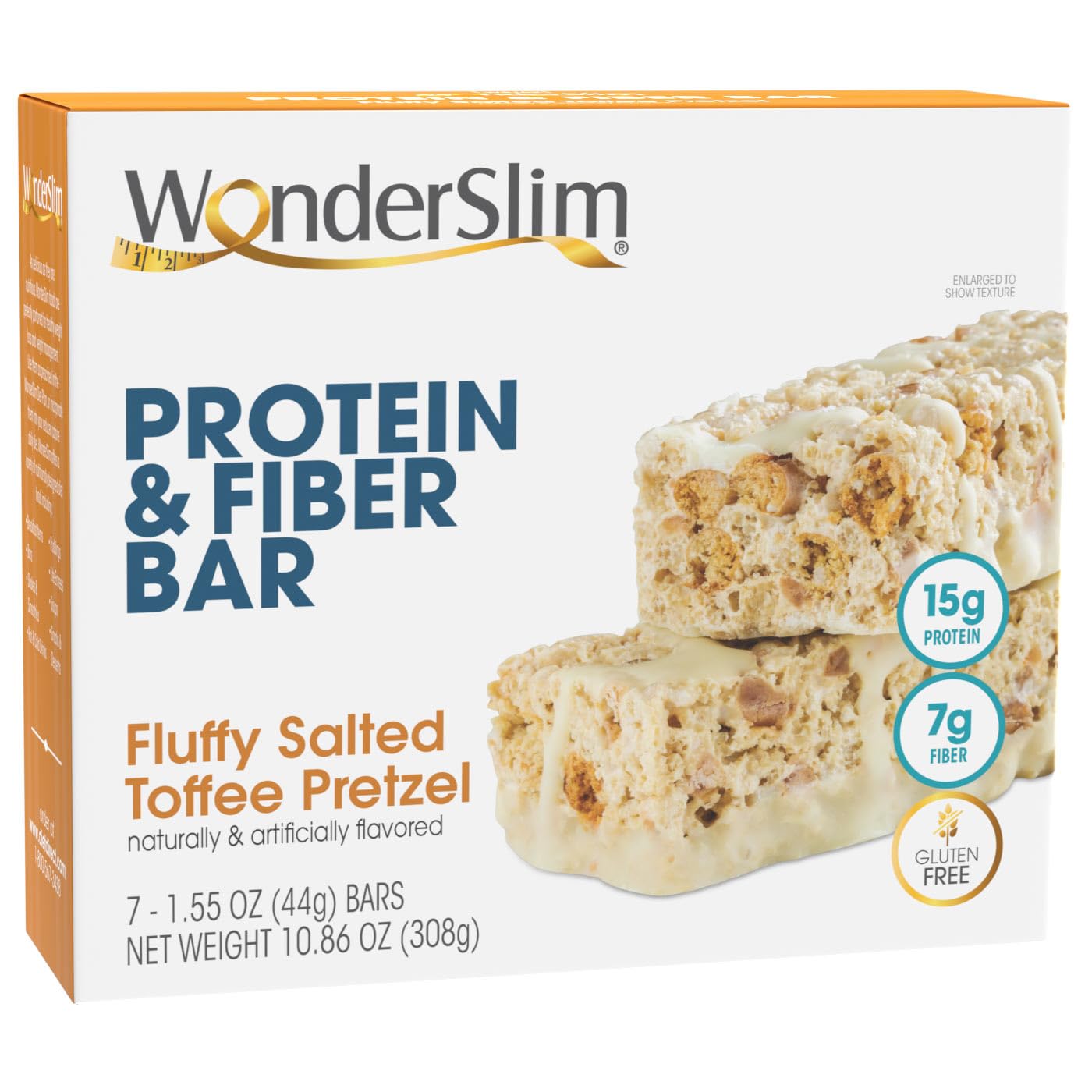 WonderSlim Protein & Fiber Bar, Salted Toffee Pretzel, 15g Protein, 7g Fiber, Gluten Free WonderSlimAu supplements