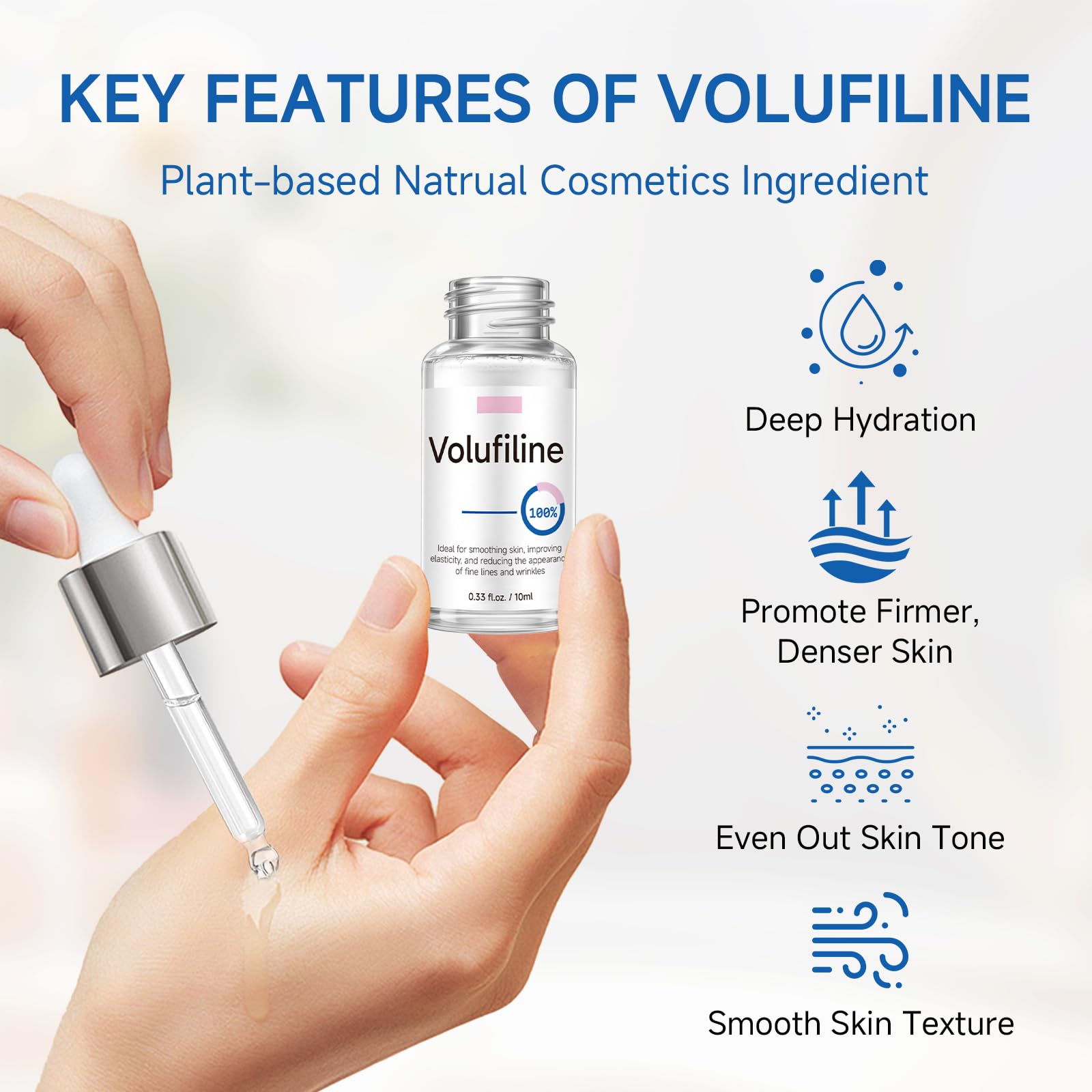 Volufiline Serum, Volufiline Under Eye Serum, Cosmetic Grade Ampoule for Skin Elasticity Improvement, Face & Body Fine Lines, Hydrating Texture, 10ml*2 GUDE GUDEAu supplements