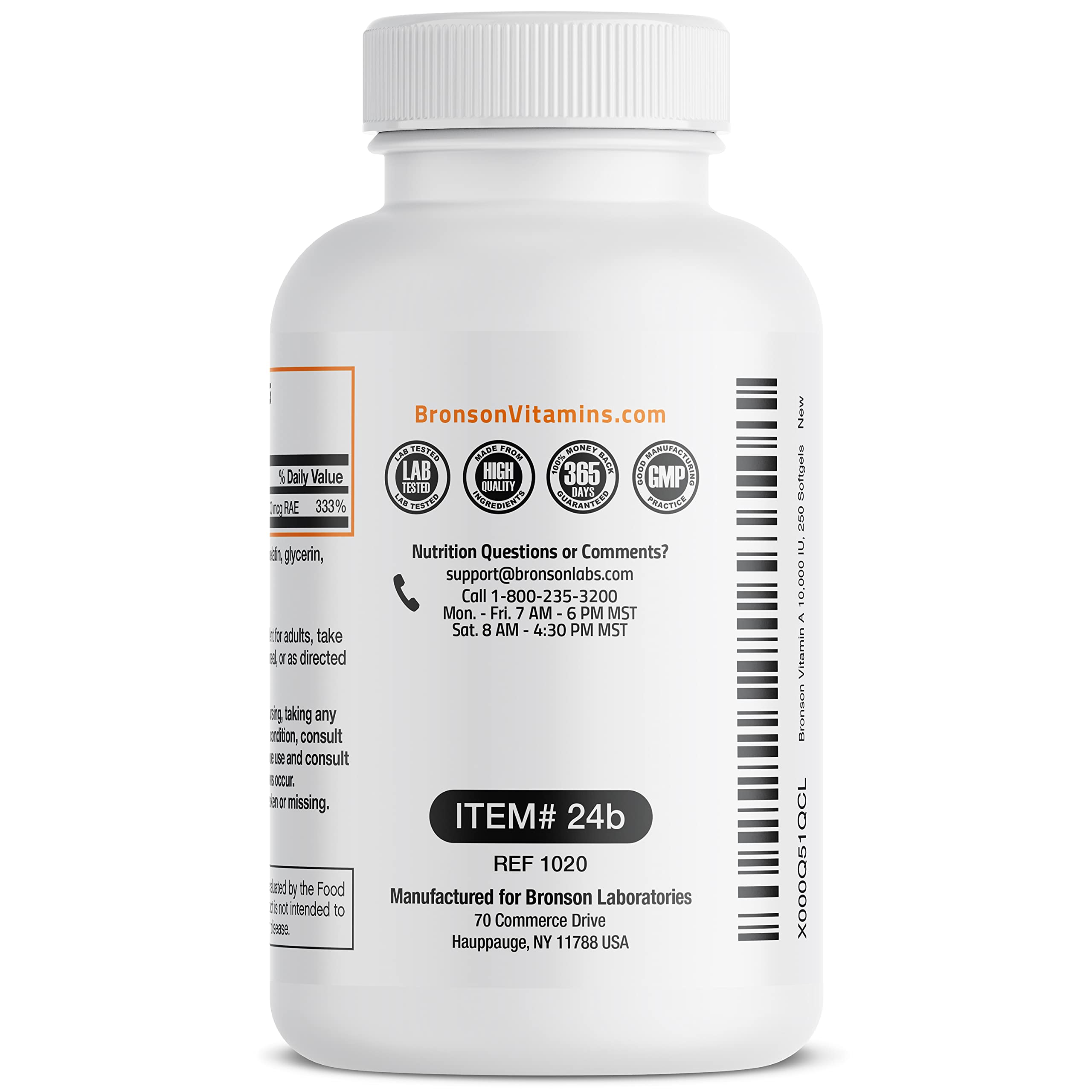 Bronson Vitamin A 10,000 IU Premium Non-GMO Formula Supports Healthy Vision BronsonUS supplements
