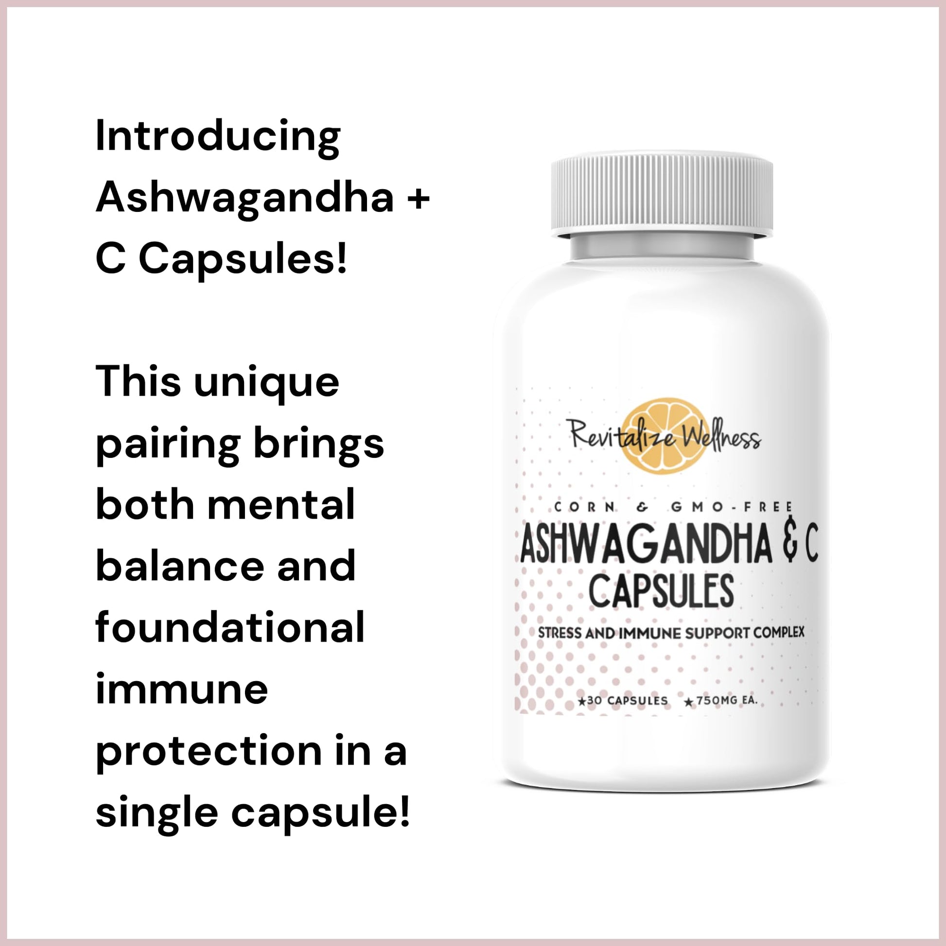 Revitalize Wellness Ashwagandha + Vitamin C Capsules | Stress and Immune Support Complex | with 550 mg Ashwagandha and 200 mg Vitamin C per Serving | 30 Servings Revitalize WellnessAu supplements