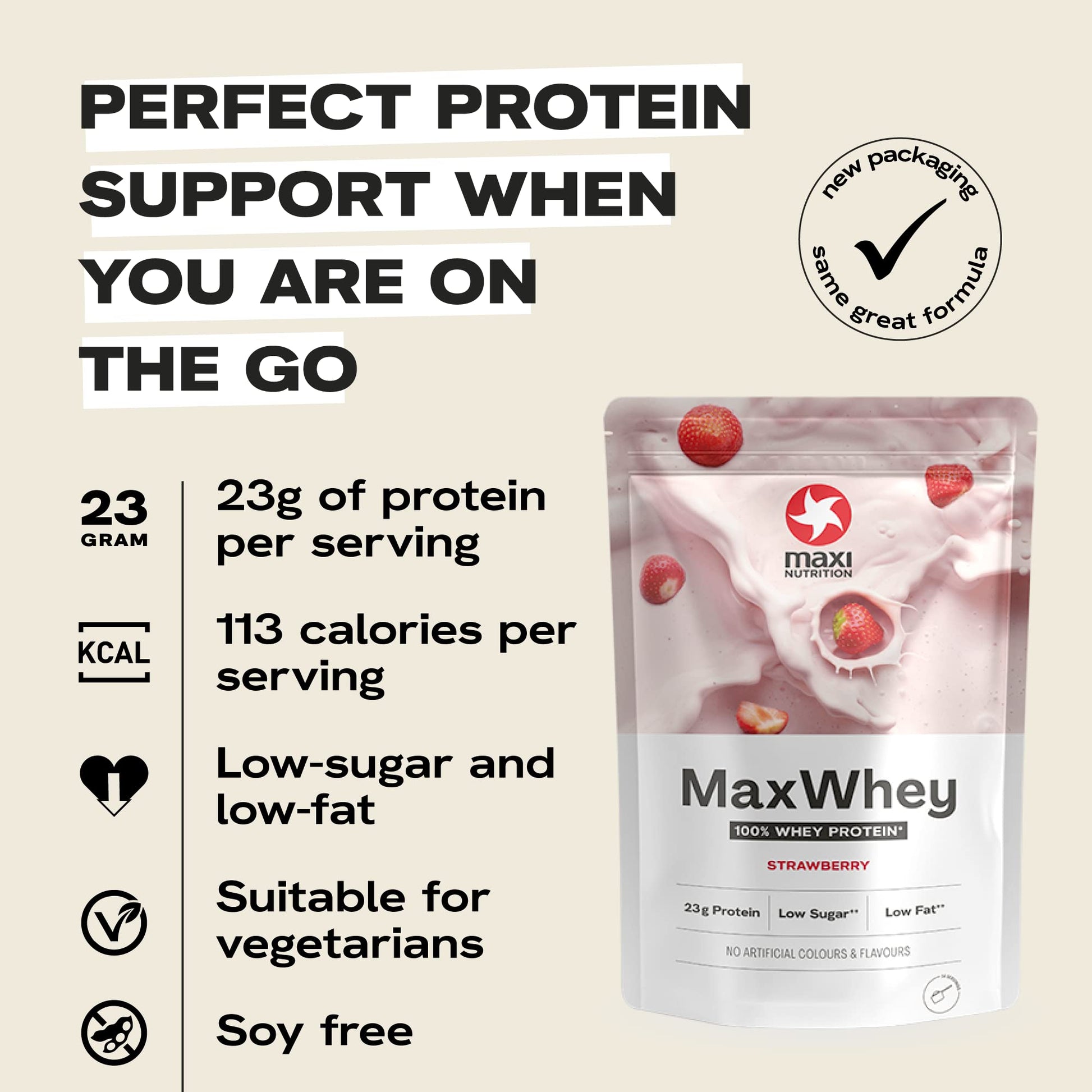 MaxiNutrition - MaxWhey - Whey Protein Powder Strawberry - Low-Fat - Low Sugar MaxiNutritionAu supplements