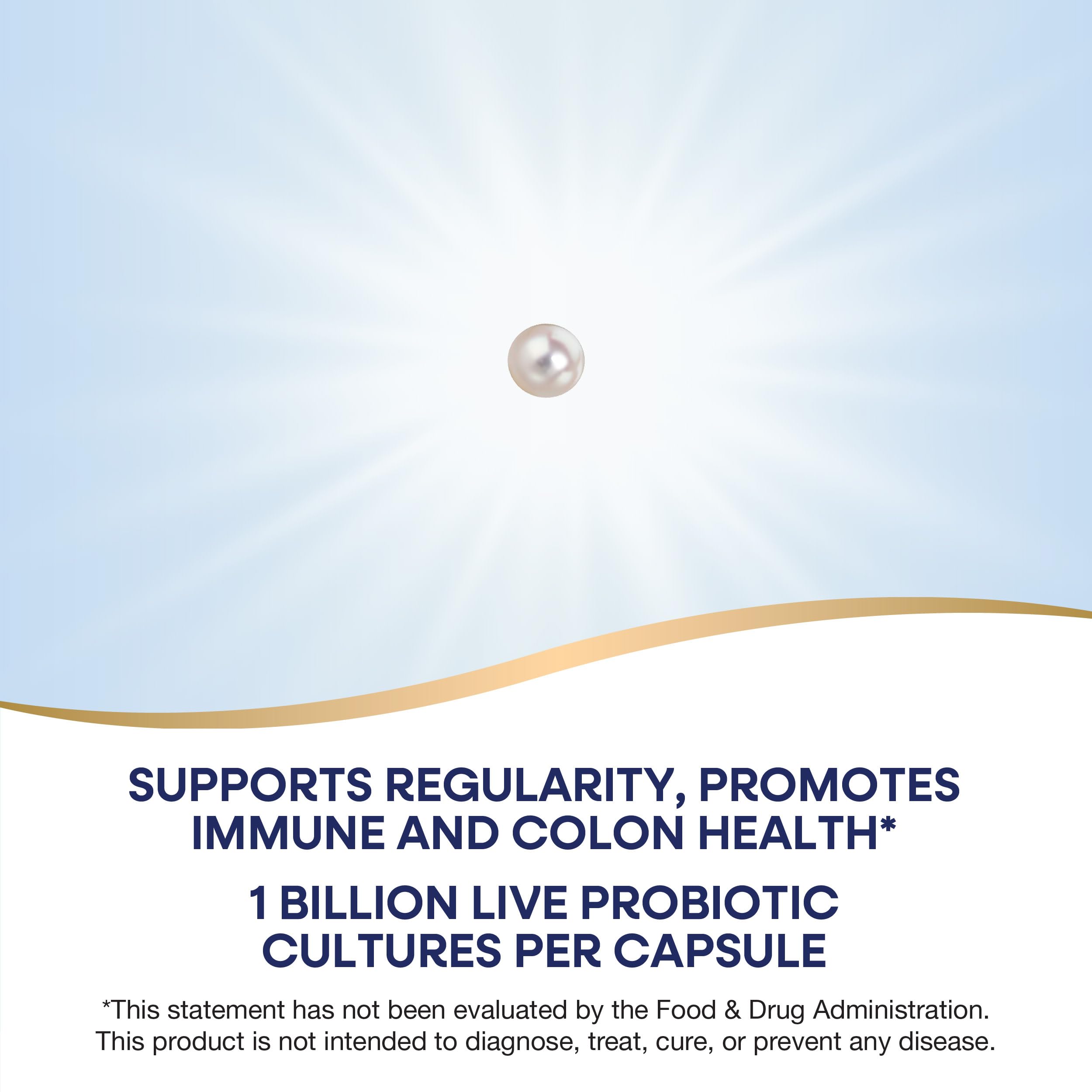 Nature's Way Pearls Adult 50+ Probiotic, Probiotics for Digestive Health* Supports Regularity, Immune & Colon Health*, 1 Billion Cultures, No Refrigeration Needed, 30 Softgels Nature's WayAu supplements