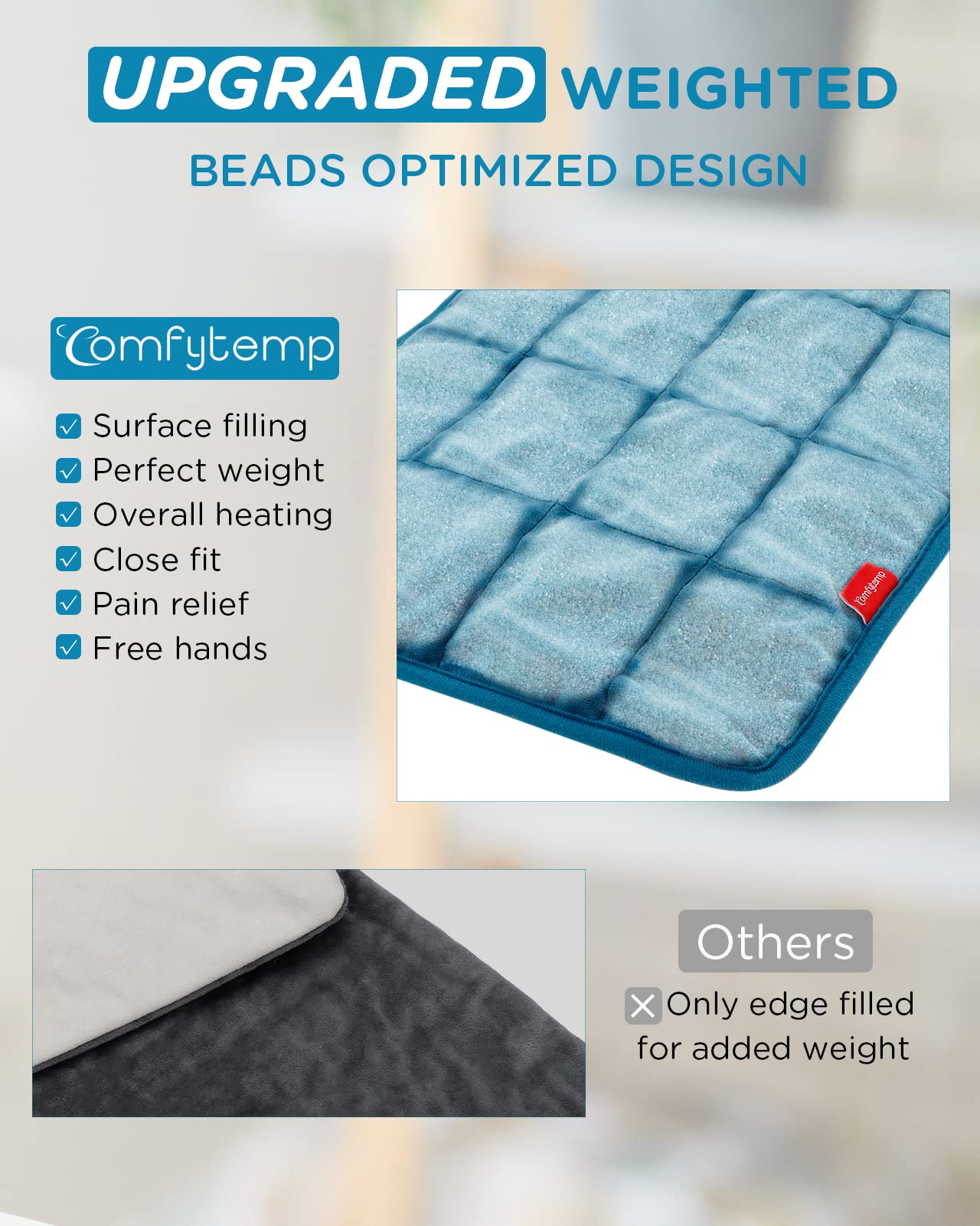 Comfytemp Full Weighted Heating Pad for Back Pain & Cramps Relief, 2.2lb Large Electric ComfytempAu supplements