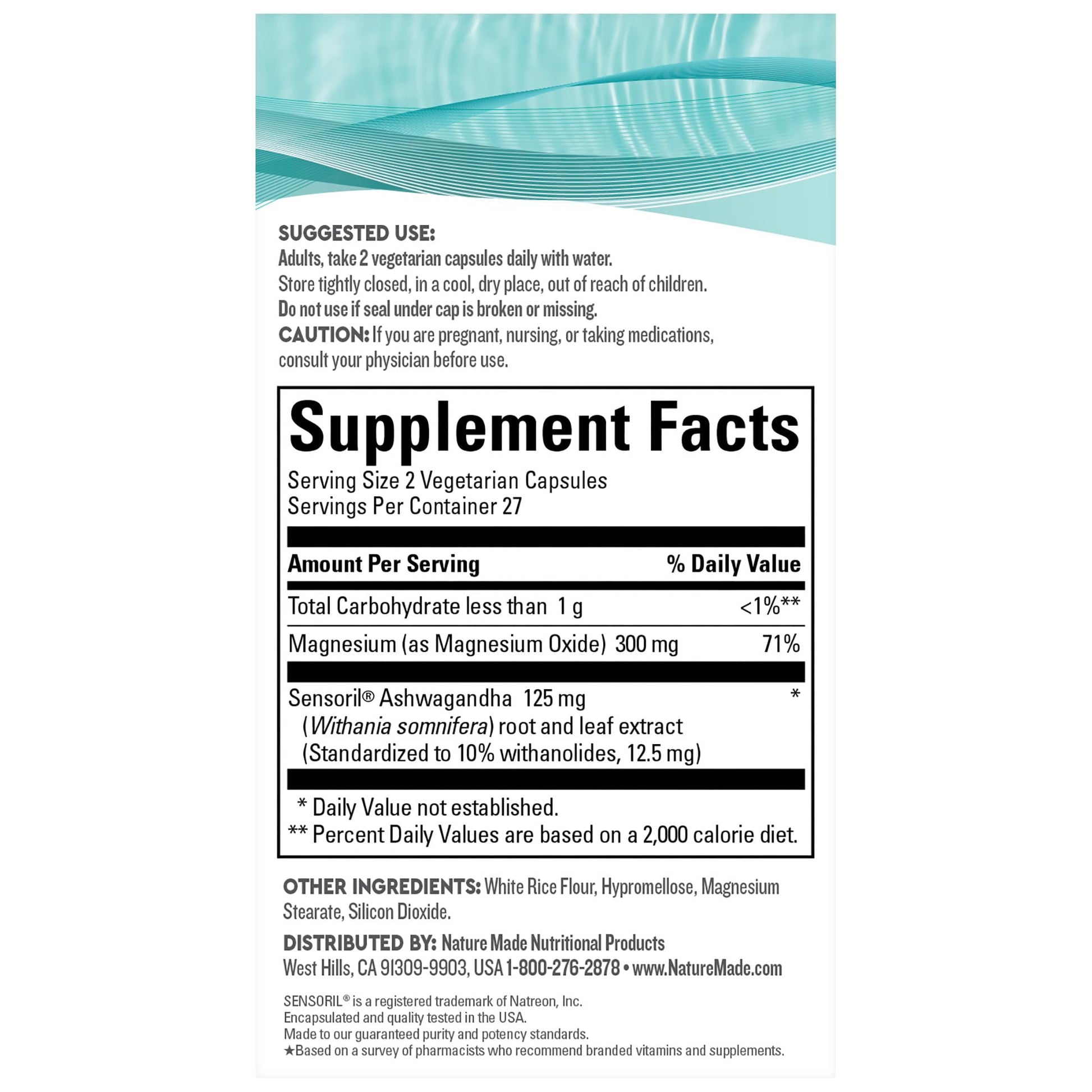 Nature Made Wellblends Calm & Relax, Ashwagandha 125 mg, Magnesium 300 mg Nature MadeAu supplements