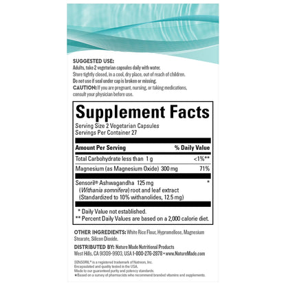 Nature Made Wellblends Calm & Relax, Ashwagandha 125 mg, Magnesium 300 mg Nature MadeUS supplements