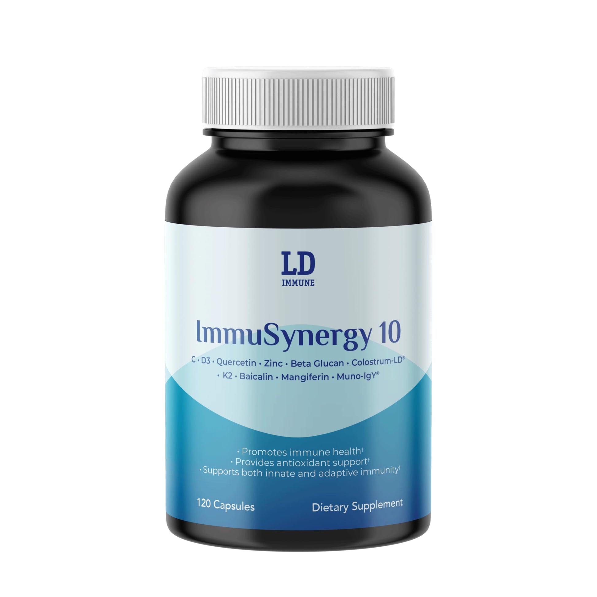 Colostrum-LD ImmuSynergy 10 Capsules - 120 Count-Immune Fortifying Ingredients - Vitamin C, D3, Zinc, Beta Glucan, Quercetin GastroDefenseAu supplements