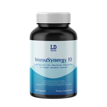 Colostrum-LD ImmuSynergy 10 Capsules - 120 Count-Immune Fortifying Ingredients - Vitamin C, D3, Zinc, Beta Glucan, Quercetin GastroDefenseAu supplements