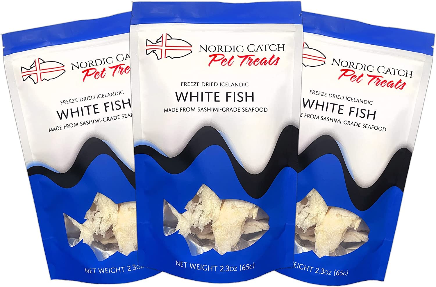 Nordic Catch Freeze Dried Fish Pet Treats from Iceland - Pure, All Natural Seafood Snacks for Dogs, Cats and Other Pets - Human Safe Ingredients, Made from Sashimi Grade Seafood - White Fish Nordic CatchAu supplements