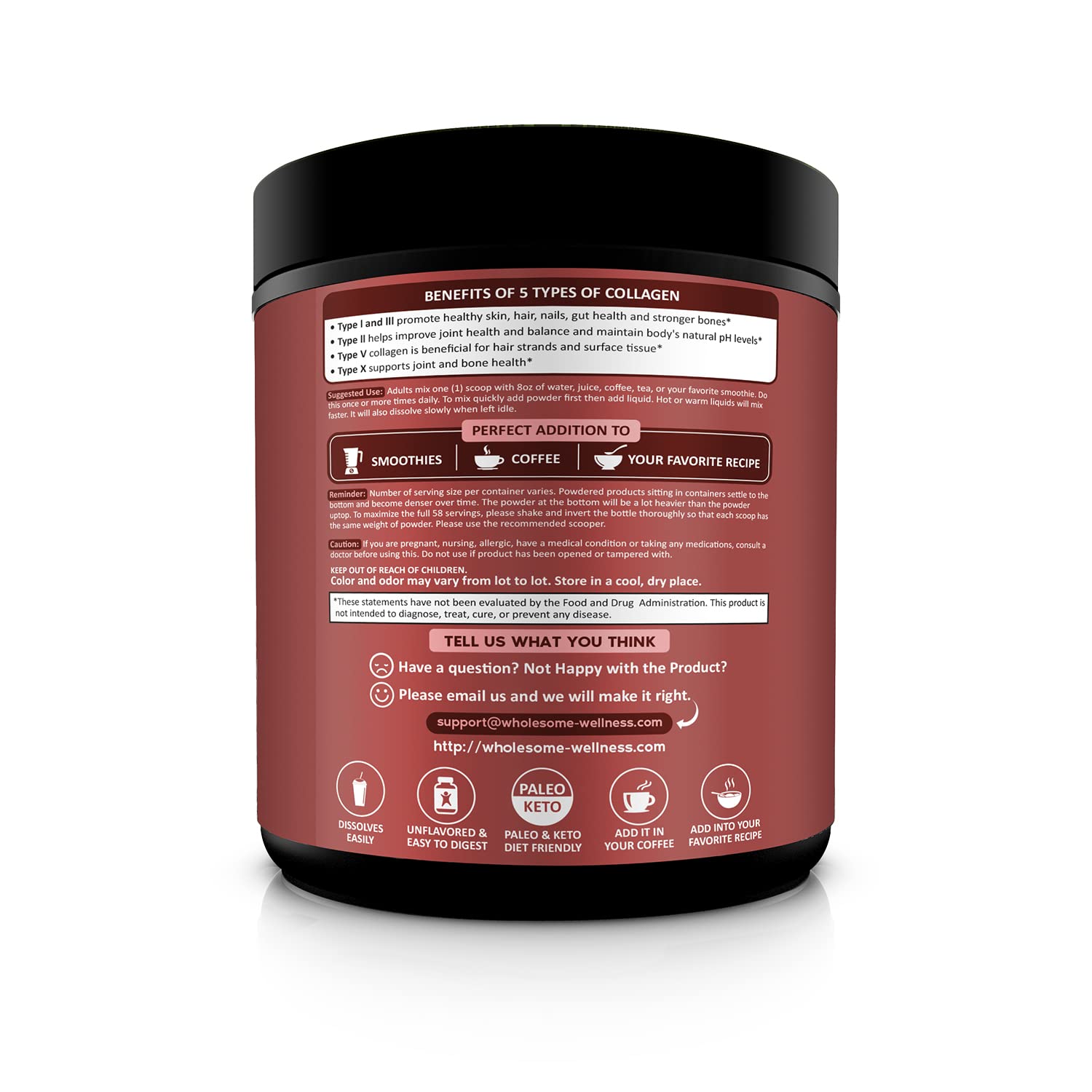 Multi Collagen Protein Powder Hydrolyzed (Type I II III V X) Grass-Fed All-in-One Super Wholesome WellnessAu supplements