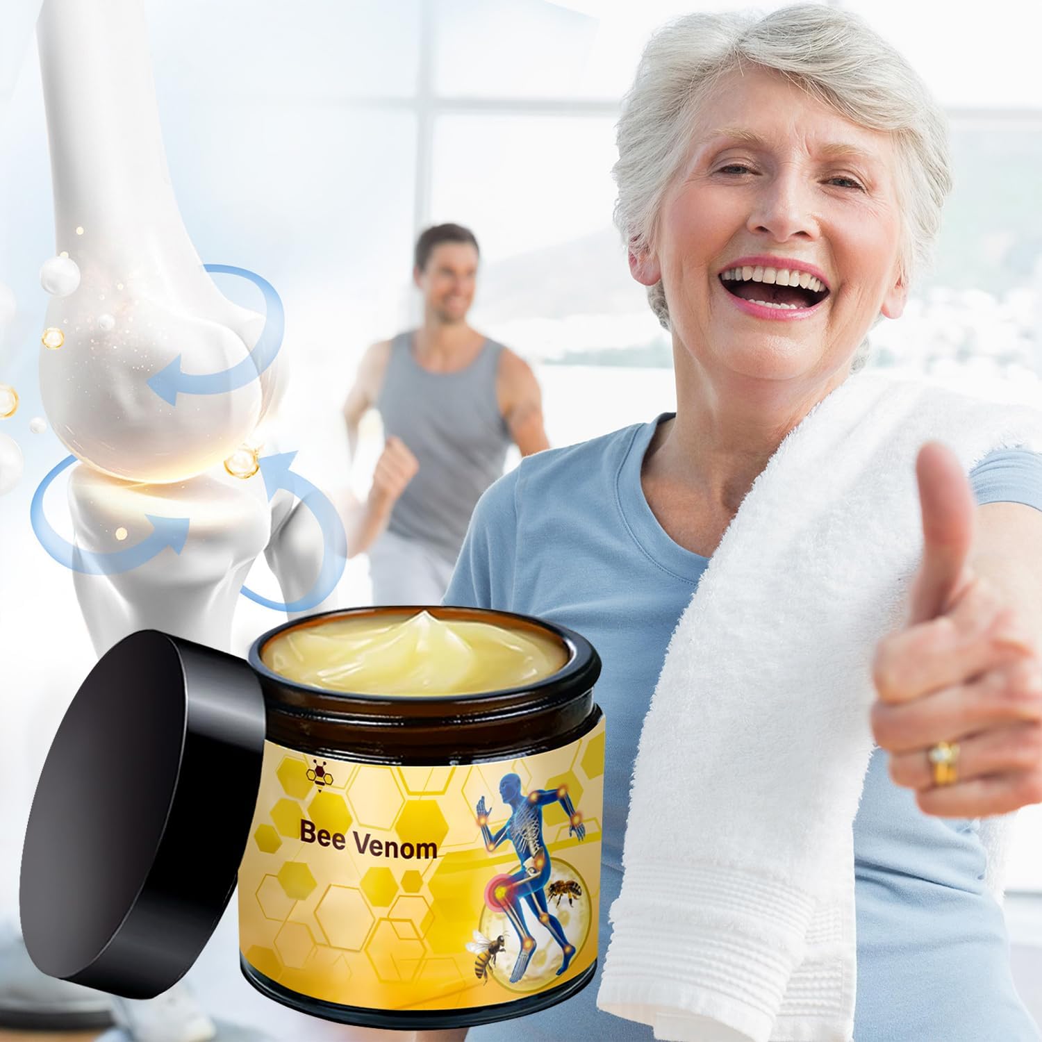 2 Pcs Bee Venom Cream, Professional Bee Venom Cream, Natural Joint Gel, for Neck,Waist,Back Hand Feet and Leg LinTsingAu supplements