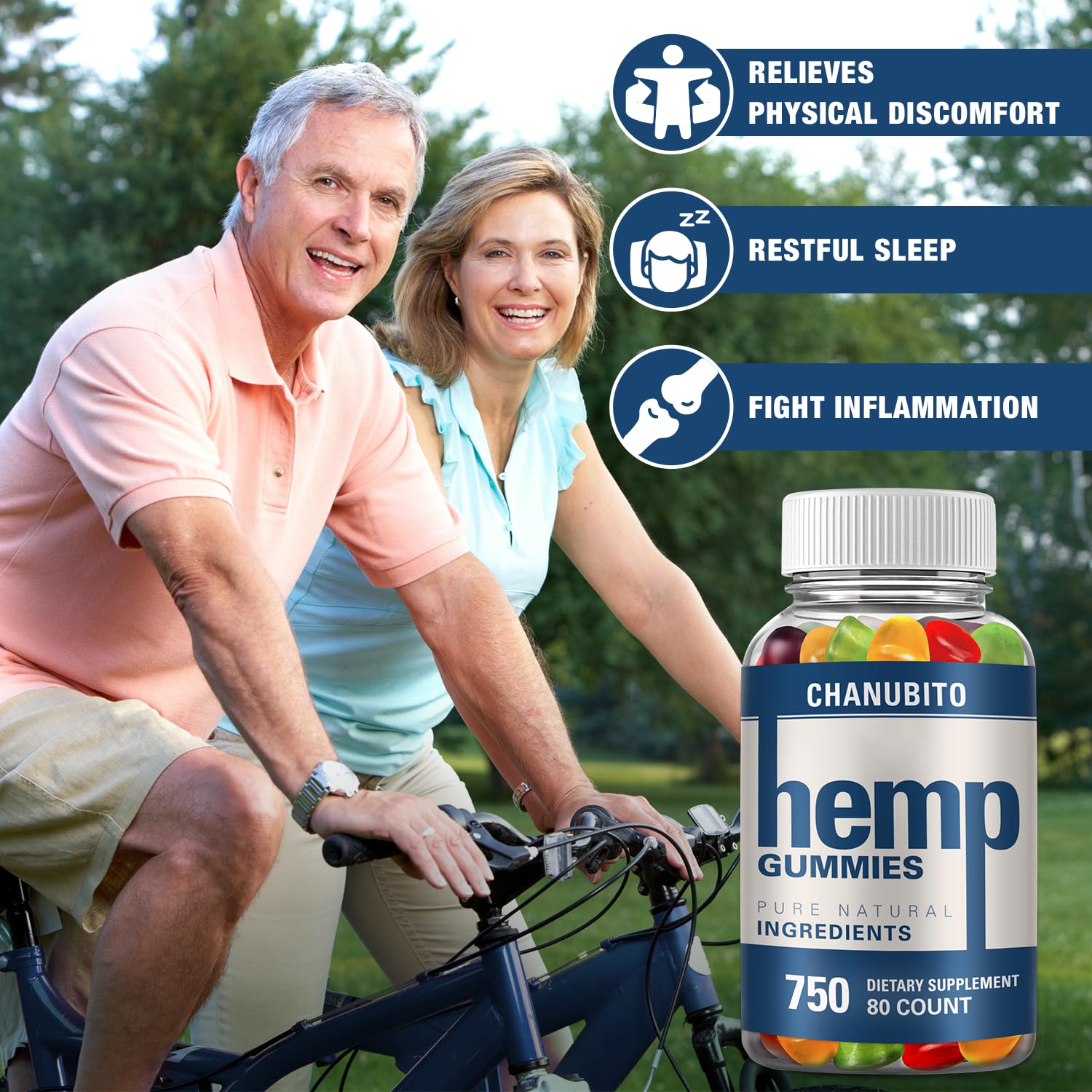 Hemp Gummies Organic High Potency Hemp Supplement - Pain, Sleep, Stress CHANUBITOUS supplements