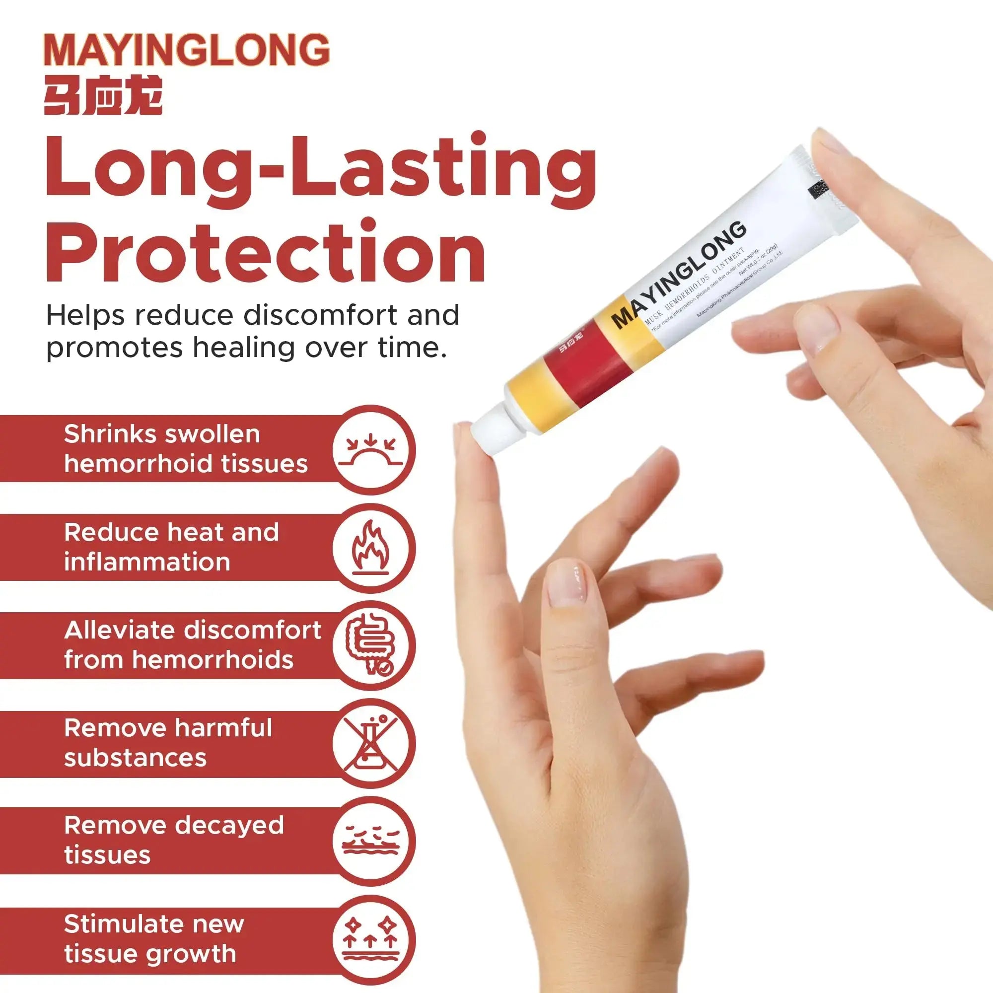 Mayinglong Musk Hemorrhoids Ointment (3 x 10g Tubes), 30g - Maximum Strength Formula for Hemorrhoidal Fast Relief, Soothes Itching, Burning & Discomfort - Fast-Acting Treatment to Shrink Swelling MayinglongAu supplements