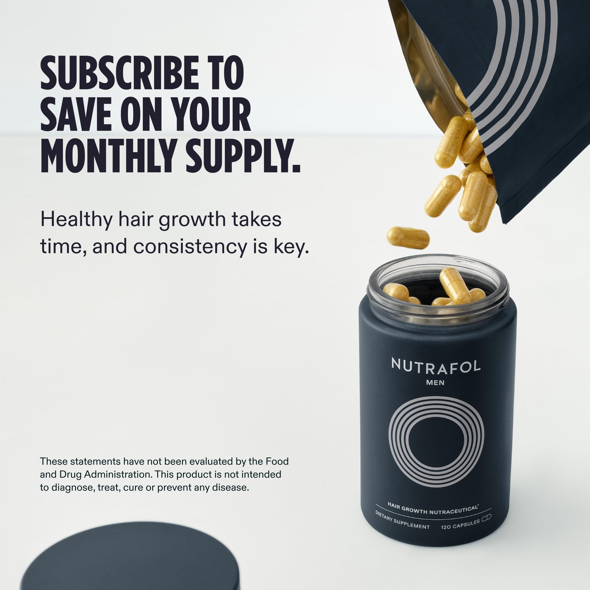 Nutrafol Men's Hair Growth Supplements, Clinically Tested for Visibly Thicker Hair and Scalp Coverage, Dermatologist Recommended - 1 Month Supply NutrafolUS supplements