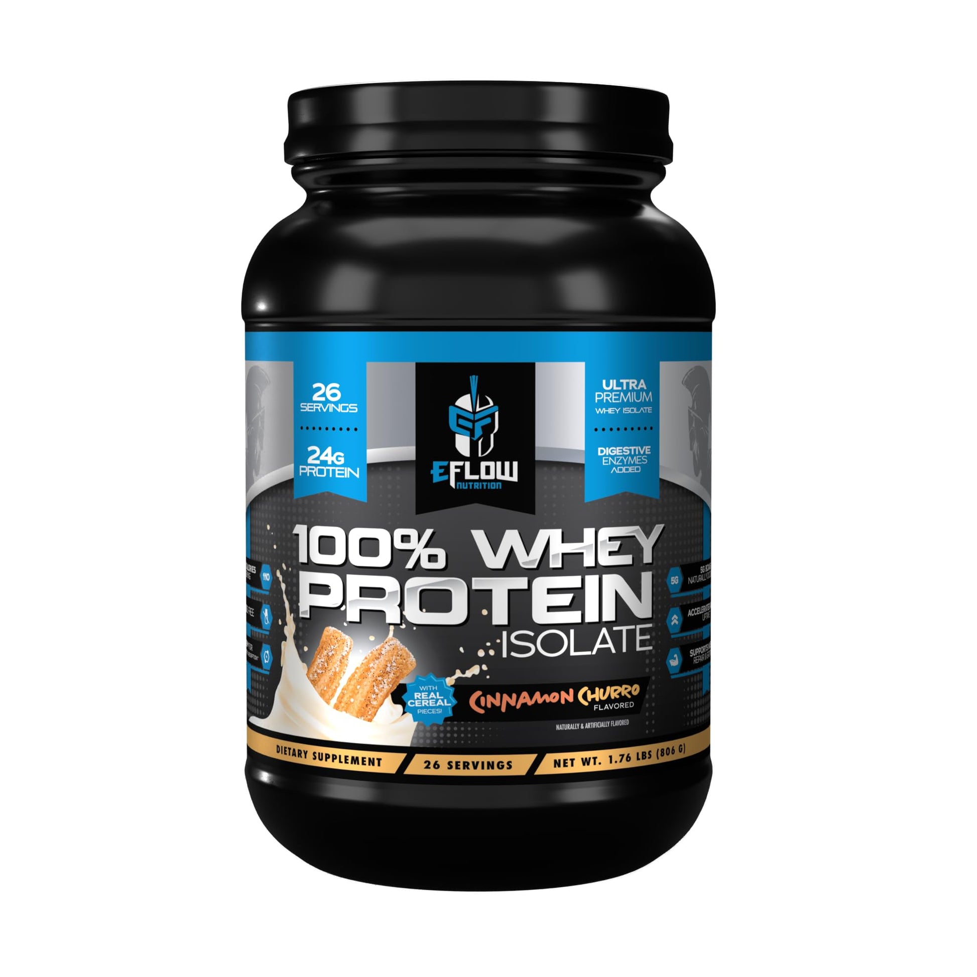 eFlow Nutrition 100% Whey Protein Isolate - Lactose-Free Digestive Enzymes Added eFlow NutritionUS supplements