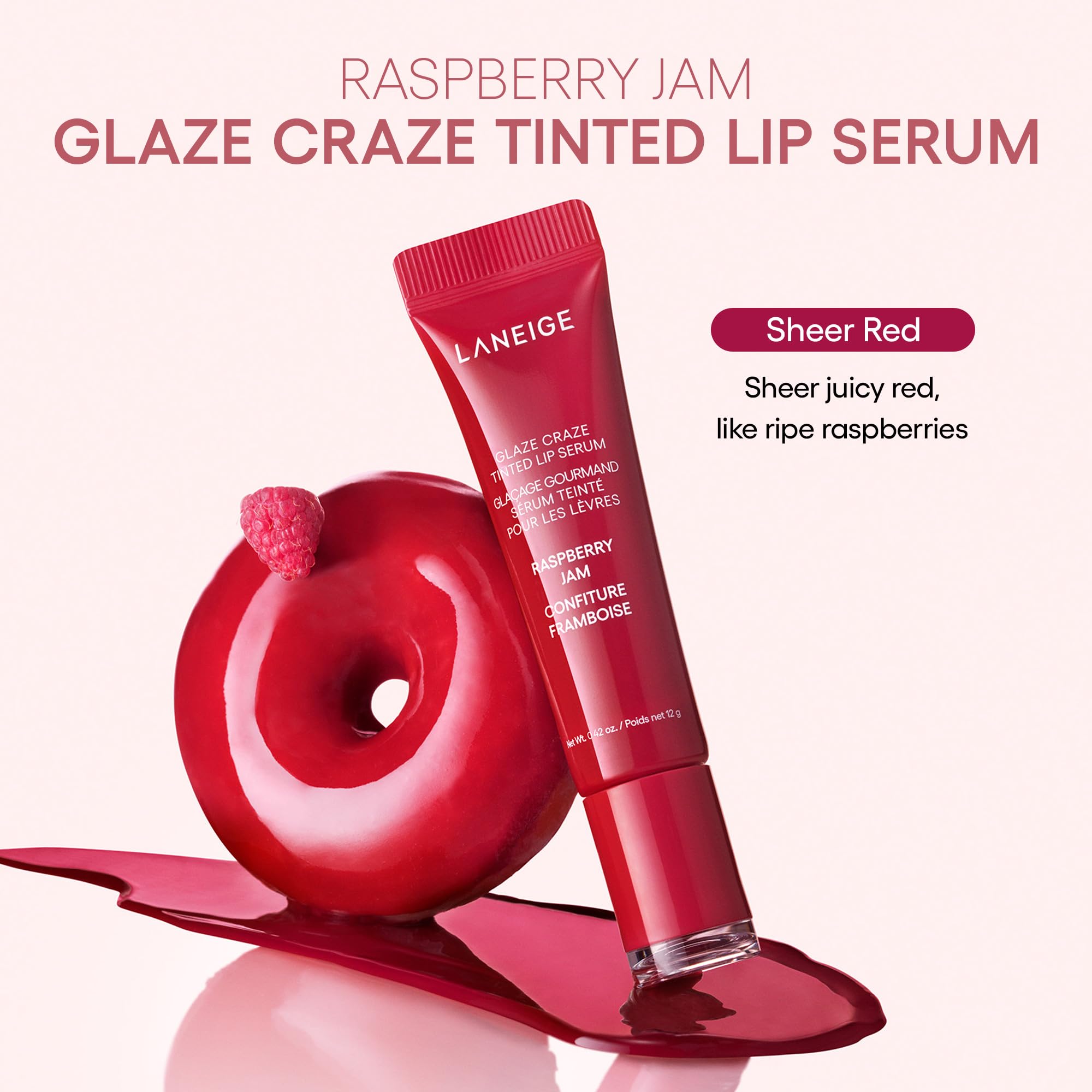 LANEIGE Glaze Craze Tinted Lip Serum, Raspberry Jam: Hydrating Lip Serum for Glossy, Nourished Lips with Plumping Polypeptides LANEIGEAu supplements