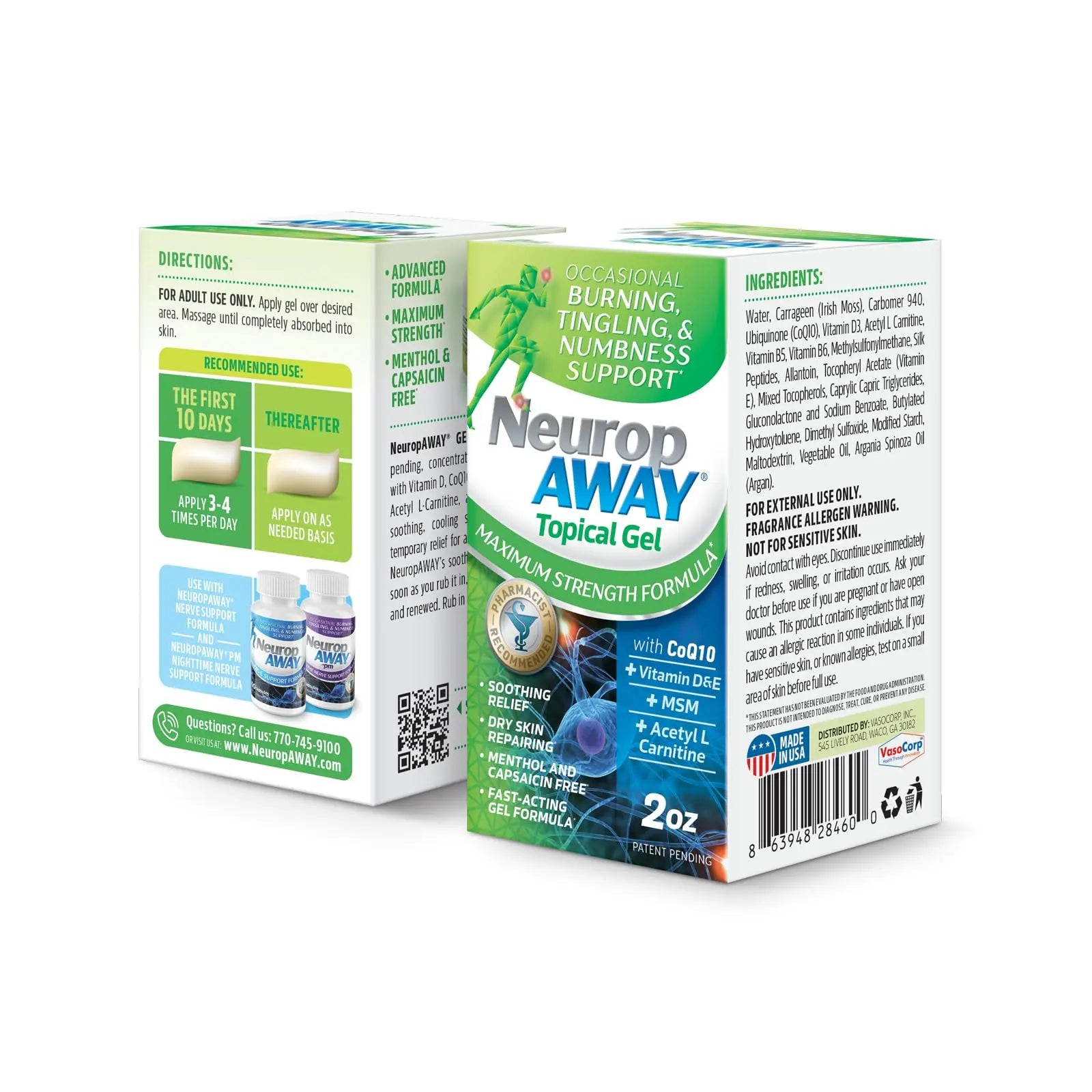 NeuropAWAY® Maximum Strength Gel, for Nerve discomfort, Burning, Tingling, and Numbness 2oz NeuropAWAYAu supplements