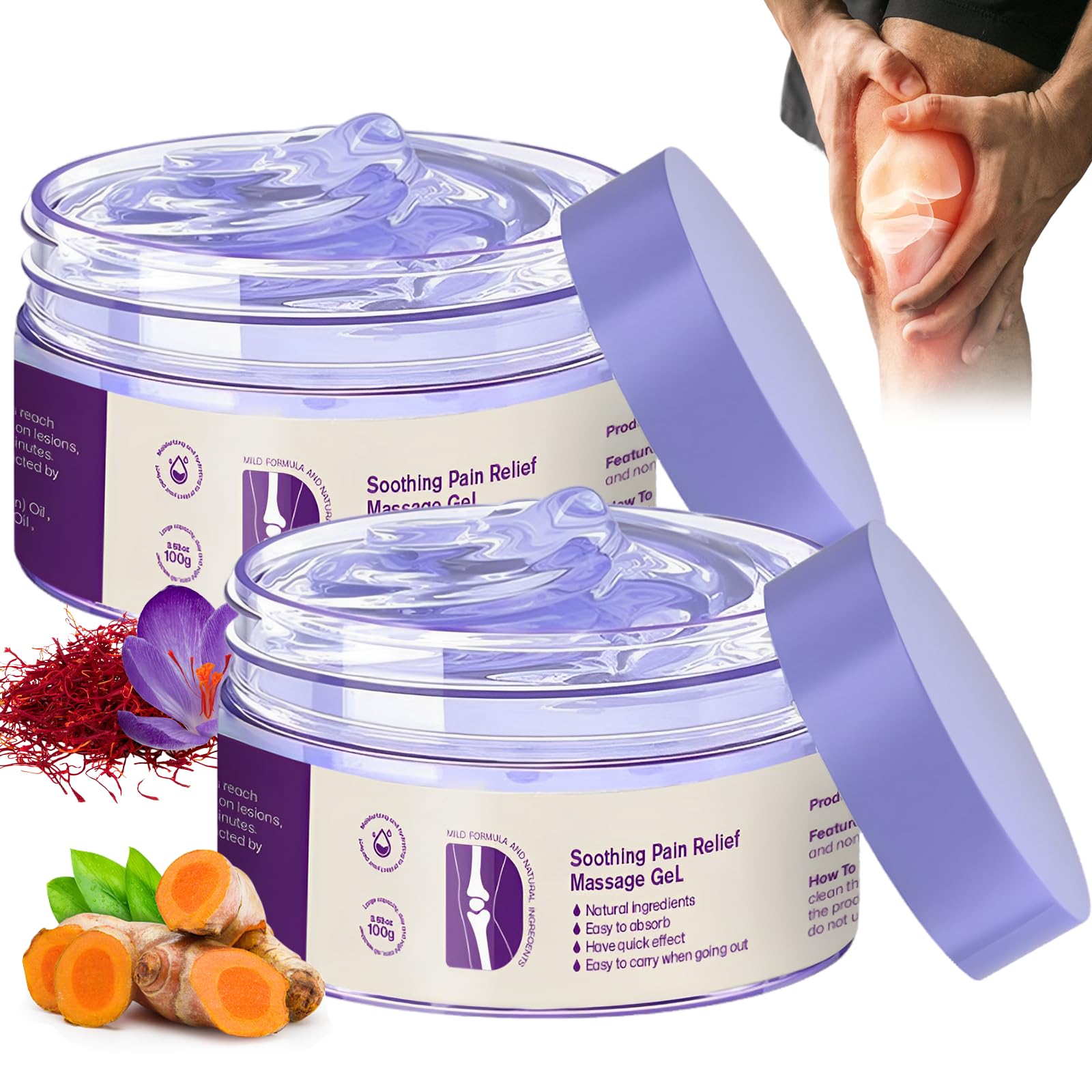 2PCS Kresin Joint Pain Gel Purple Gel,Soothing Pain Relief MassageGel,Purple Joint Repair Cream,Effective Soothesfor Back, Neck, Hands, and Feet MEIEGOUAu supplements
