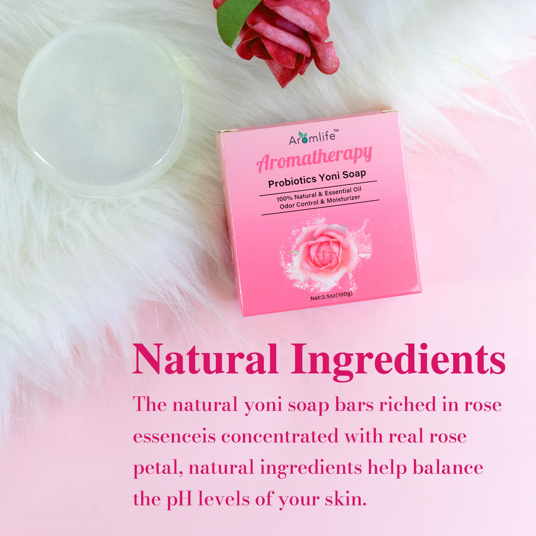 Aromlife Rose Yoni daily Wash Set - Yoni Oil & Yoni Bar & Yoni Feminine Wash, Ph Balance for Women AromlifeAu supplements