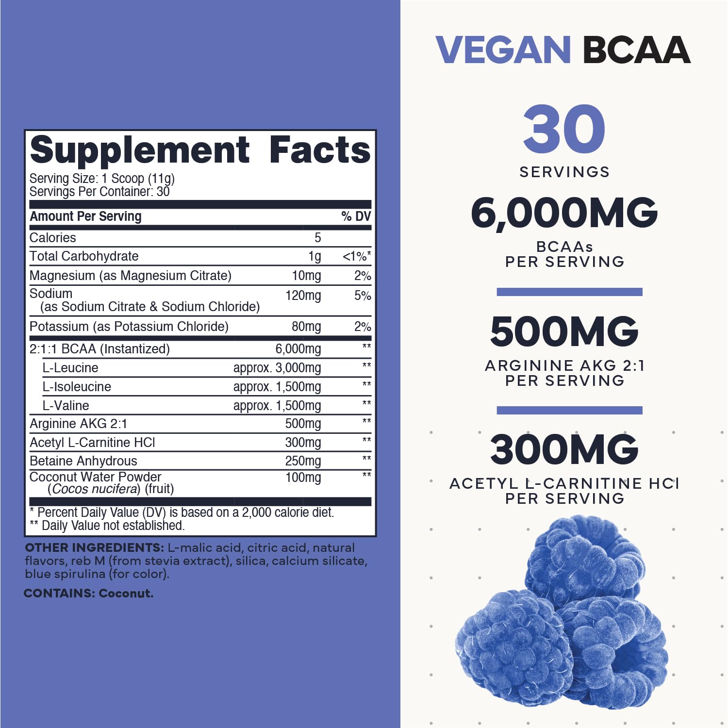 Type Zero Ultra Clean Vegan BCAA Powder + Electrolytes (Blue Raspberry | 6G) 2:1:1 Sugar-Free/No Sucralose BCAAs Amino Acids Supplement - BCAA Vegan Amino Acids After Workout Drink, 30 Servings Type ZeroUS supplements