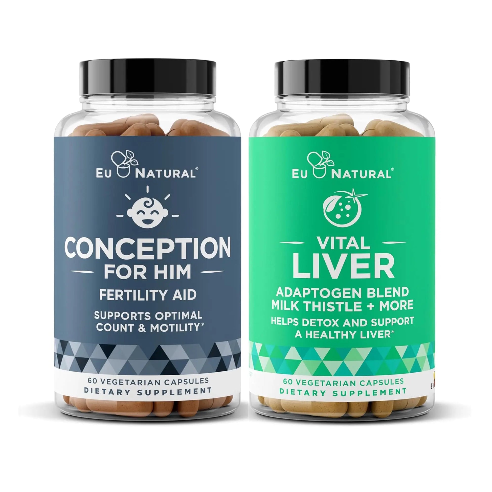 Conception for Him and Vital Liver Bundle - Male Fertility Booster & Prenatal Supplement + 9-in-1 Liver Support Eu NaturalAu supplements