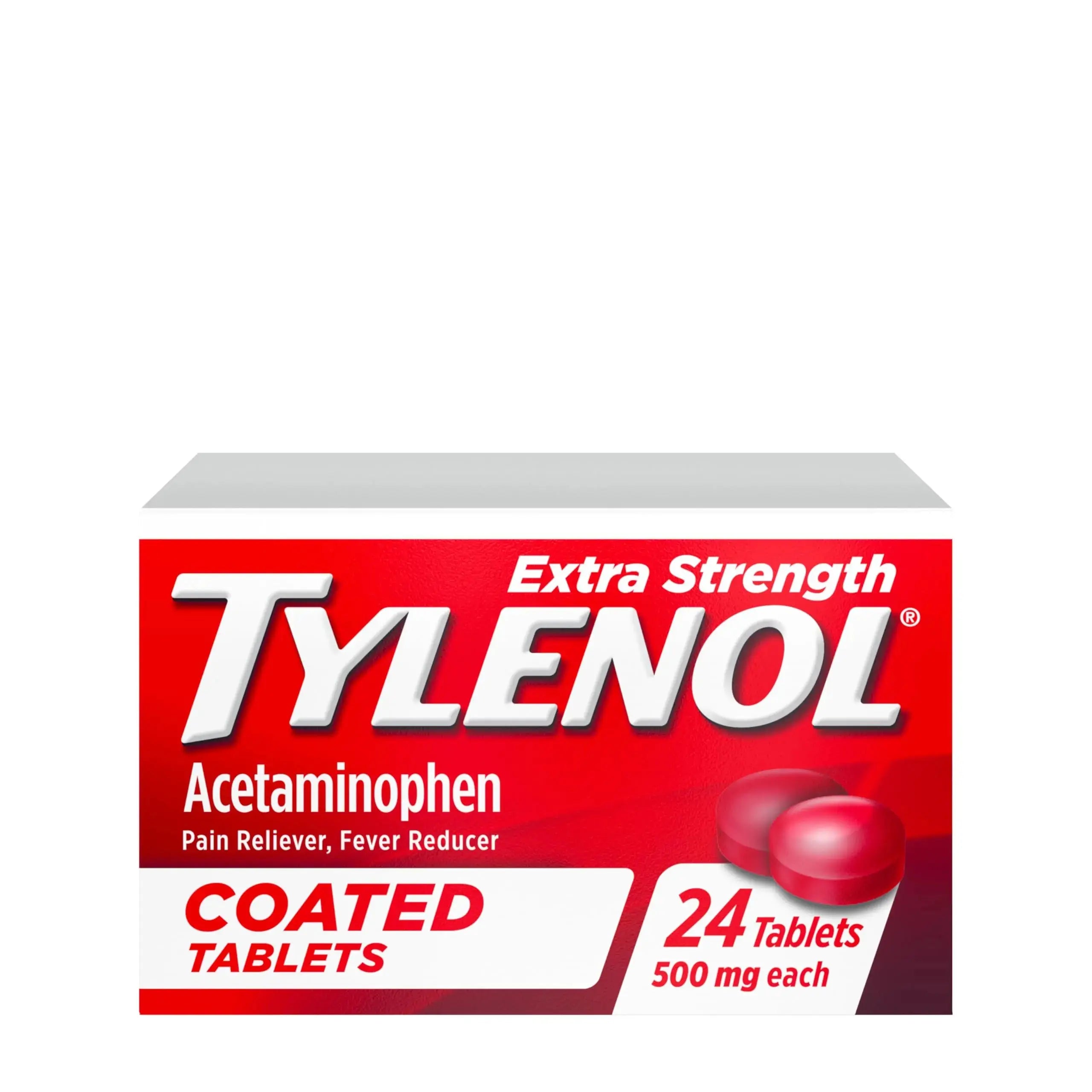 Tylenol Extra Strength Pain Reliever & Fever Reducer, Round Coated Tablets, 500 mg Acetaminophen Pain Relief Pills for Headache, Toothache & Minor Arthritis Pain, 24 ct TylenolAu supplements