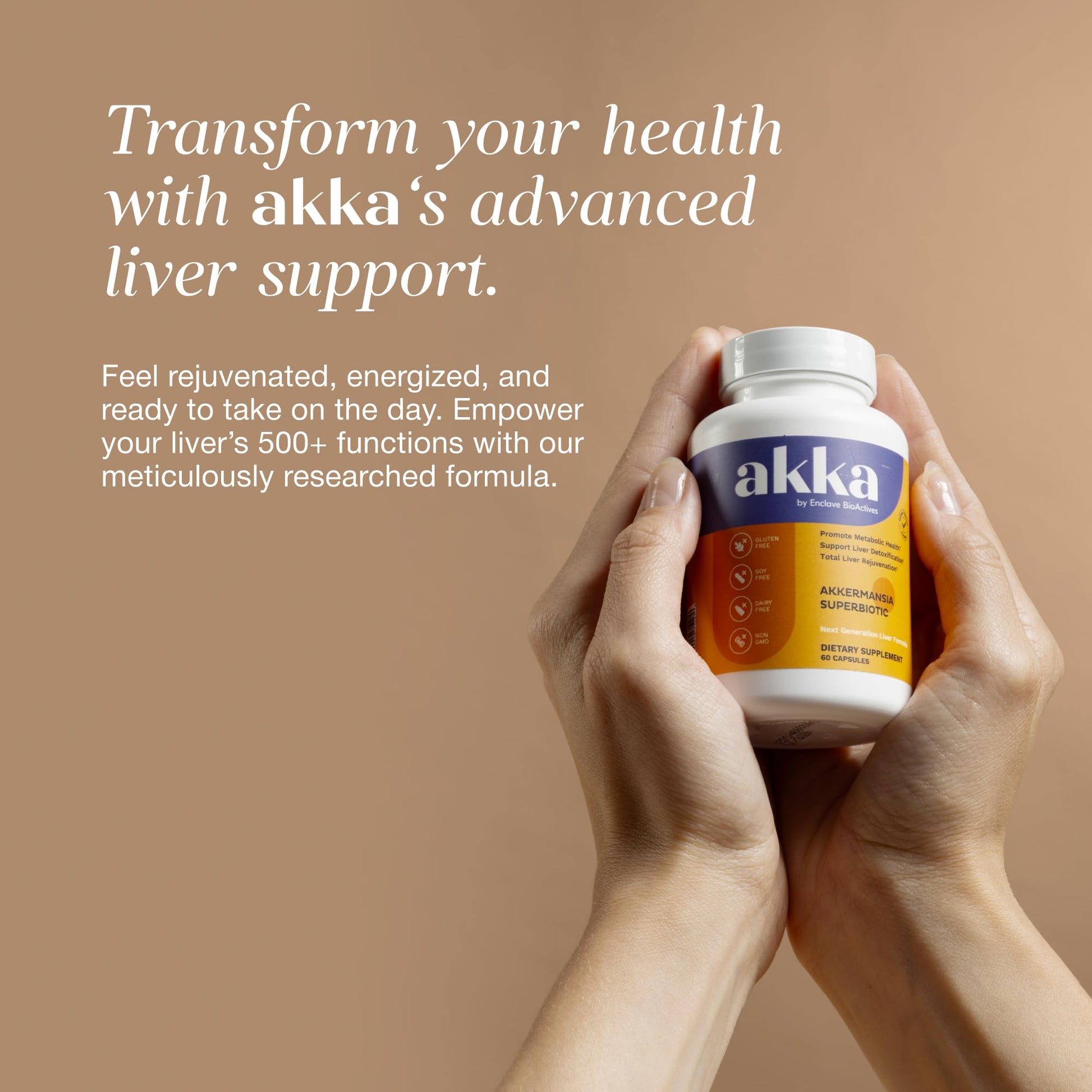 AKKA Premium Liver Cleanse Detox & Repair Superbiotic - Supports Liver Health & Function, Boosts Energy, Digestion & Metabolism with Bioavailable Pasteurized Akkermansia, Non-GMO, Gluten-Free, 60 Caps AKKAAu supplements