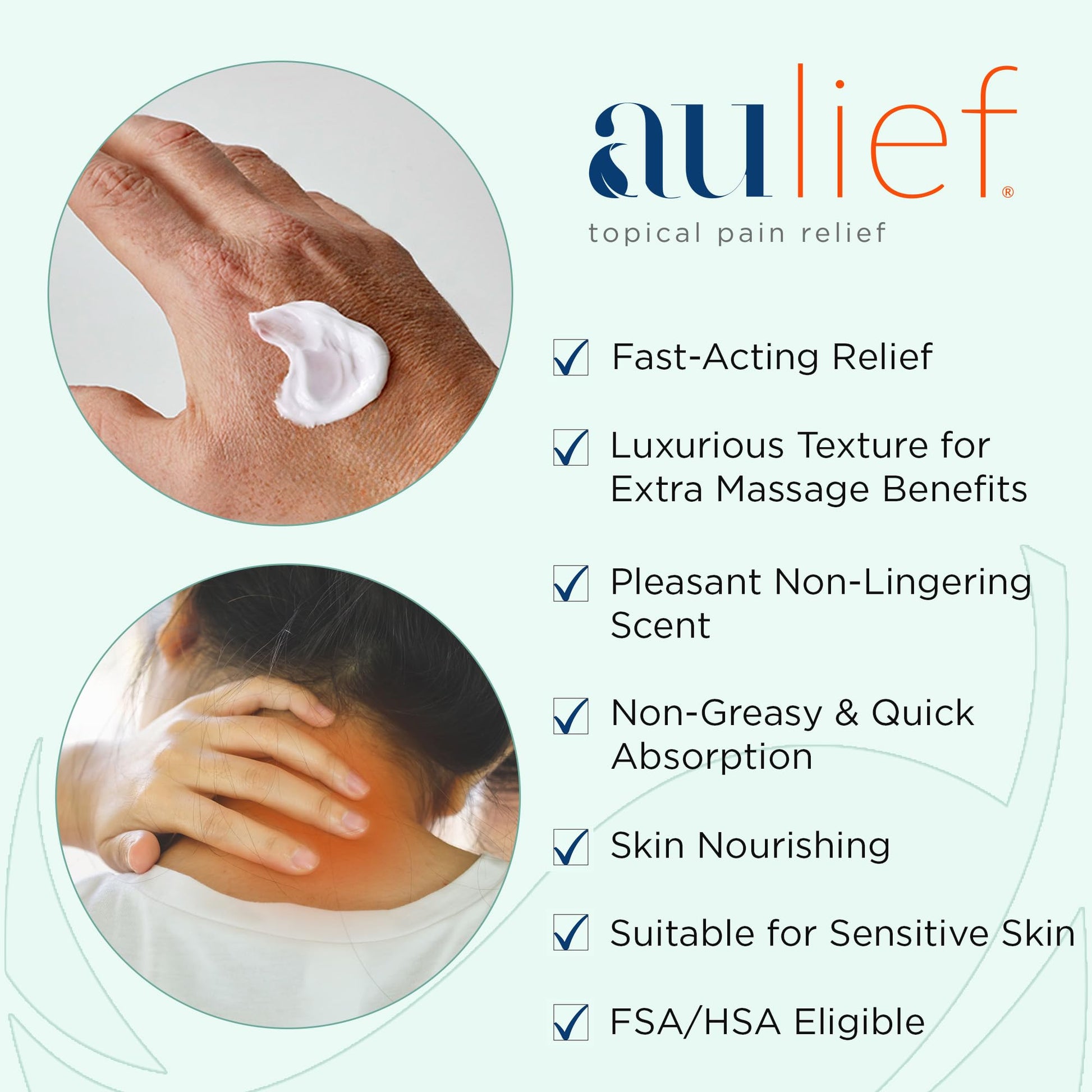 China-Gel Aulief Pain Relief Cream Arthritis & Muscle Rub for Sore Muscles & Joint Pain, Neck, Knee & Back Aches, Premium Mint Green Topical Gel, 4 oz Jar China-GelAu supplements
