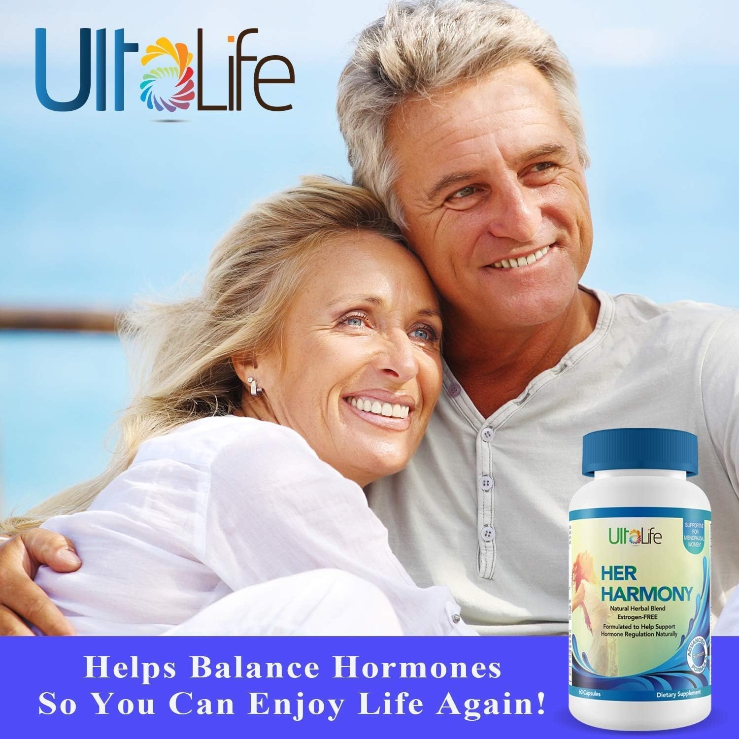 UltaLife Her Harmony Menopause Supplements for Women - Hot Flashes Menopause Relief & Hormone Balance for Women - Contains Black Cohosh, Dong Quai, Red Clover & More - Estrogen Free - 120 Capsules ULTALIFEAu supplements
