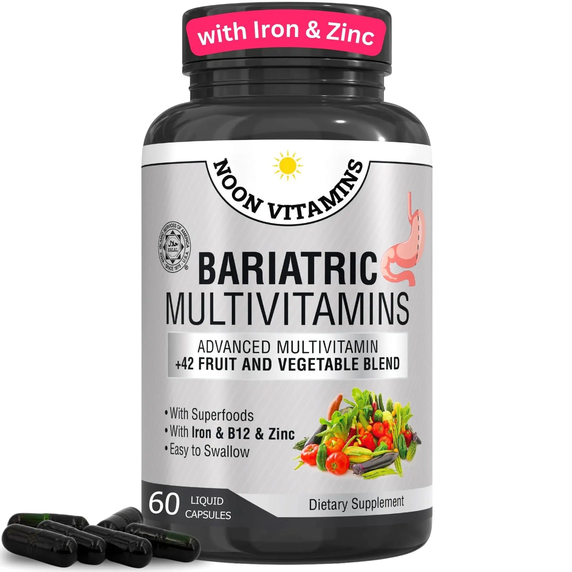 Bariatric Multivitamin with Iron for Women & Men - All-in-One 42 Superfood Blend for Energy & Immune Support - Post-Surgery Recovery NOON VITAMINSAu supplements