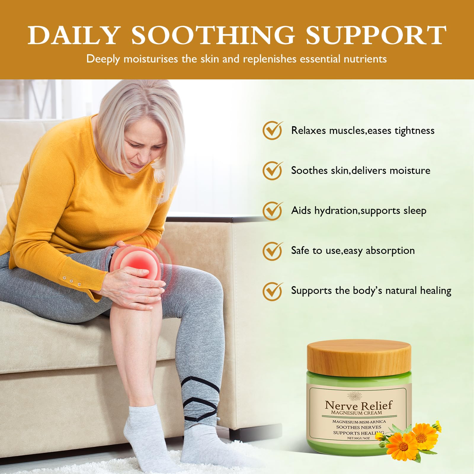 Vincofoo Nerve Relief Magnesium Cream with MSM & Arnica, Soothes Nerves & Daily Soothing Support VincofooAu supplements