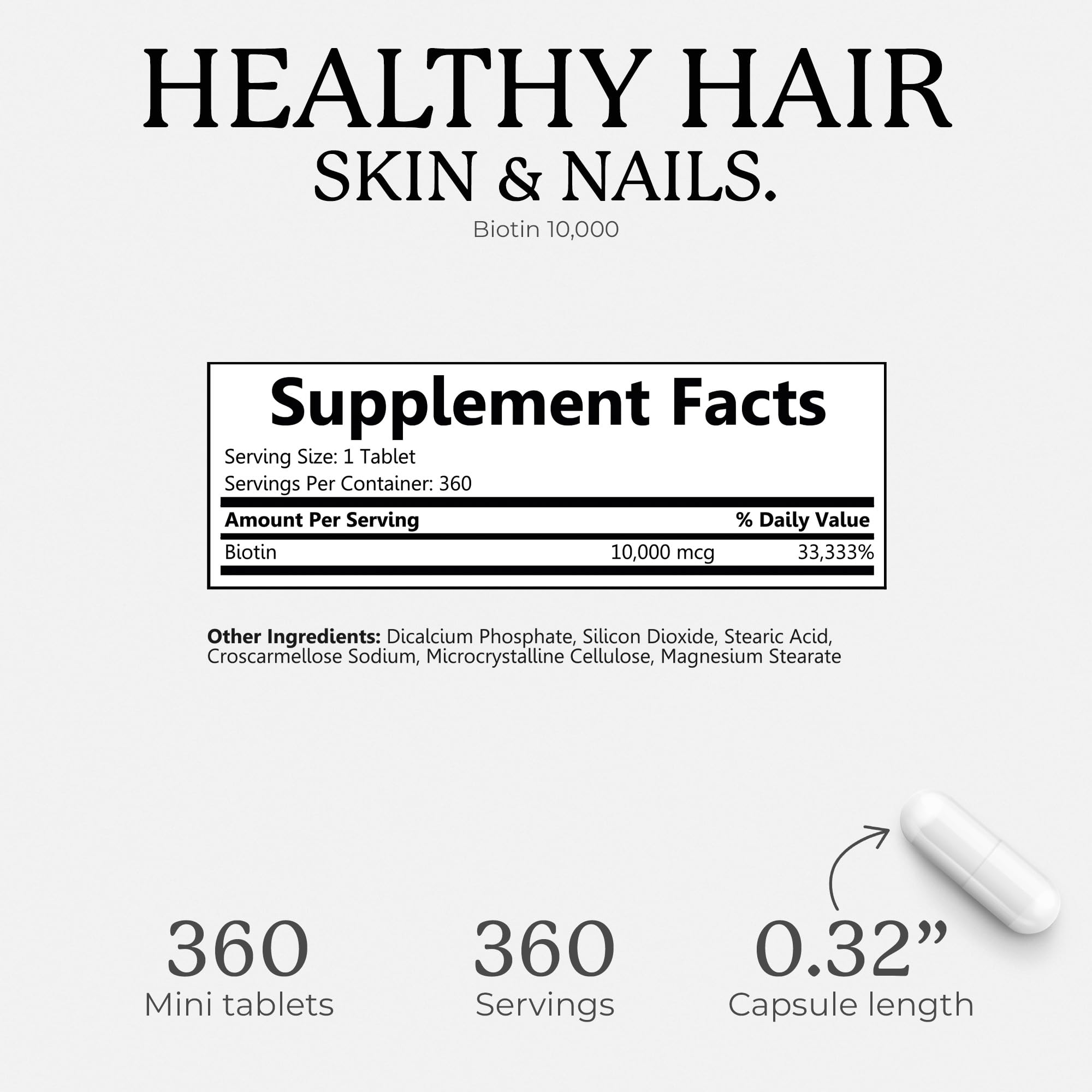 Bliss Serenity Biotin 10000mcg - Max Strength Biotin Supplement - Hair Skin and Nails Vitamins Bliss SerenityUS supplements