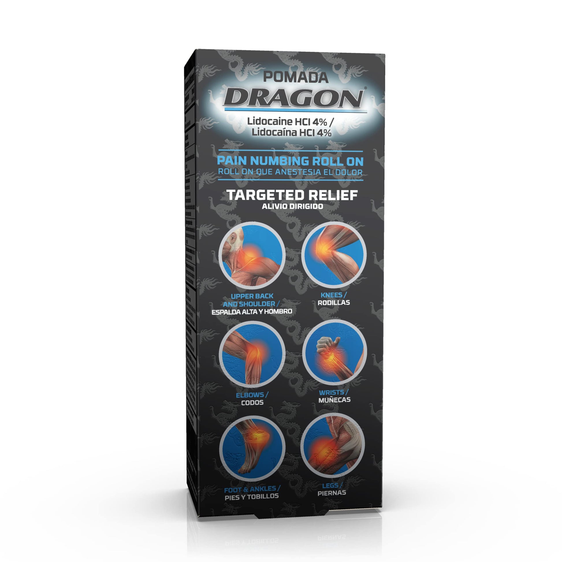 Dragon - POMADA, Maximum Strength- Pain Numbing & Long Lasting Pain Relief No Mess Applicator with Lidocaine Roll On, 2.5 oz, Pack of 3 Dragon TabsAu supplements
