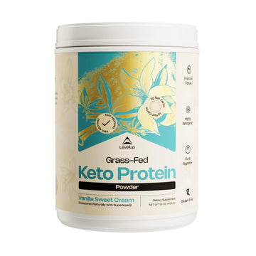LevelUp Keto Protein, with Collagen Peptides, Energizing MCT, Whey Isolate Protein, Ketogenic Protein Powder Supplement - Vanilla Sweet Cream LevelUpAu supplements