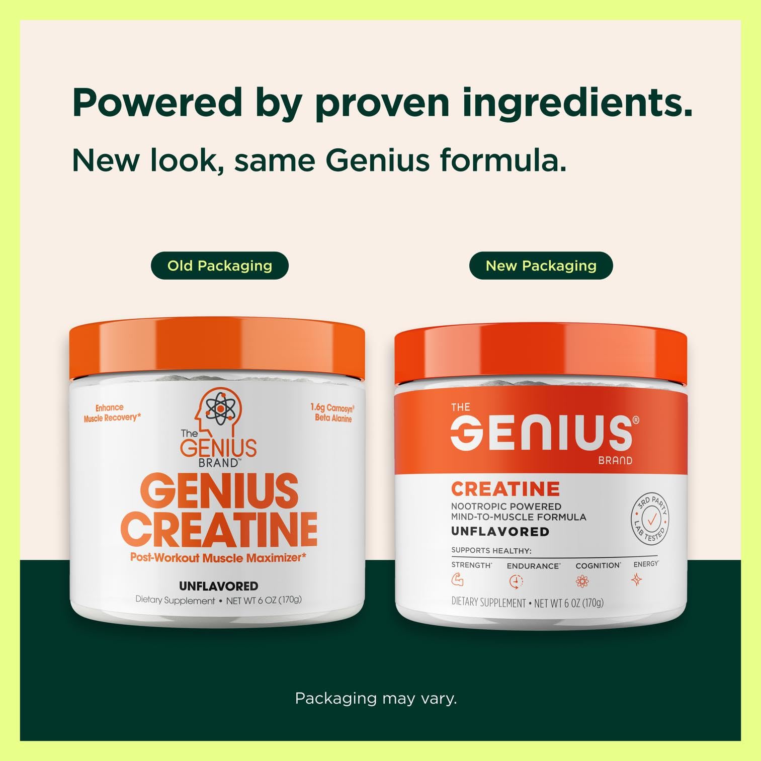 The Genius Brand Genius Creatine - Creatine Monohydrate Powder for Active Lifestyles - Endurance, Strength, Brain Performance & Muscle Health Support - Mind-to-Muscle Formula - Unflavored - 6 oz The Genius BrandUS supplements