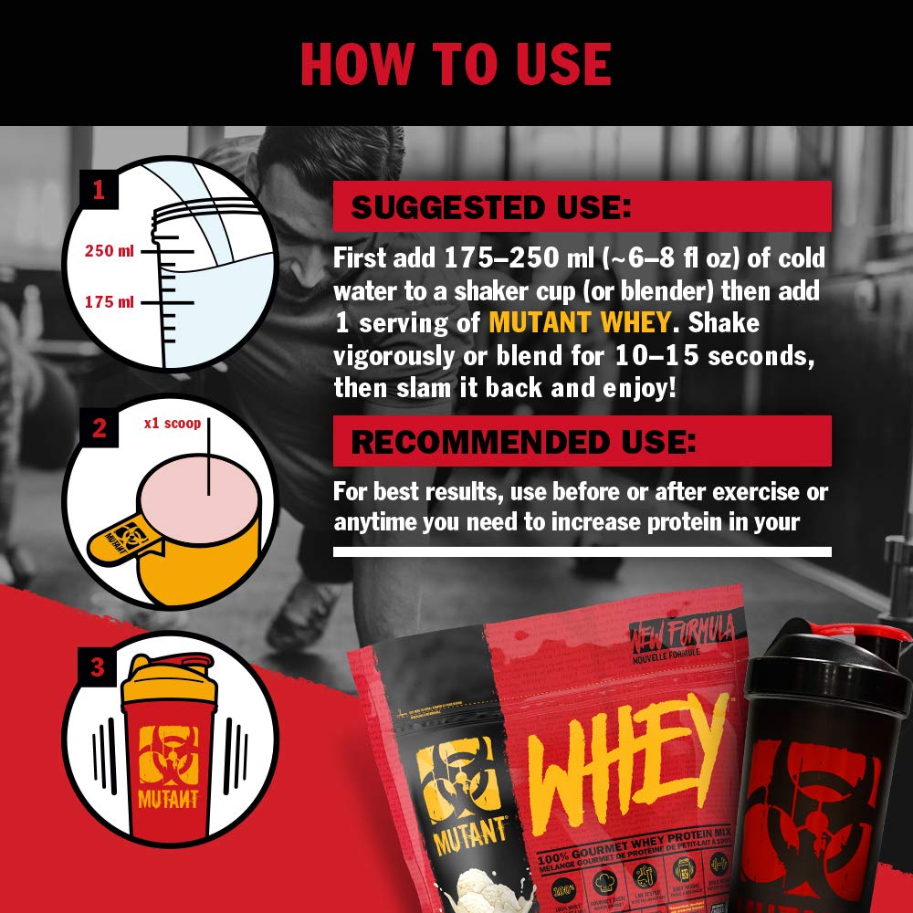 Mutant Whey – 100% Whey Protein Powder, Gourmet Taste, 22g of Protein, 10.4 g EAAs, 5 g BCAAs MutantAu supplements