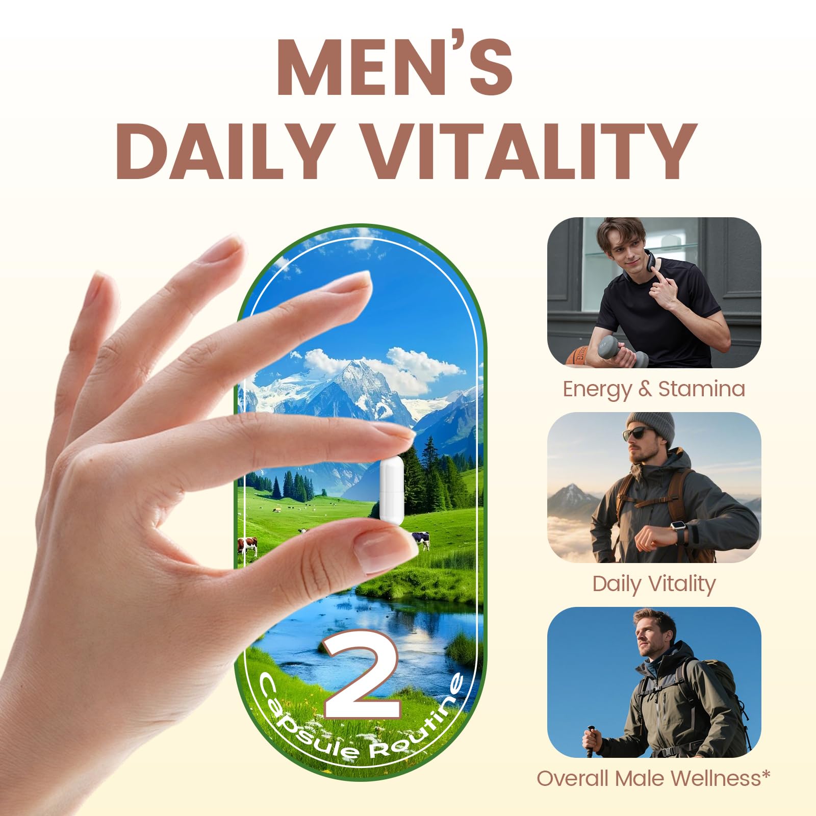 Grass Fed Beef Organ Supplement for Men - Beef Liver Capsules,Pasture Raised Beef Organs with Heart, Liver, Kidney, Spleen, Testicle & Prostate, Zinc, Selenium, Vitamin D3, Ginseng, Cordyceps HOLINFREAu supplements
