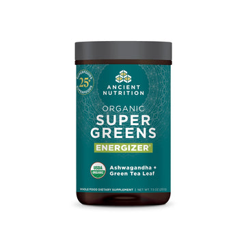 Ancient Nutrition Supergreens Energizer Powder, Organic Superfood Powder with Caffeine Ancient NutritionUS supplements
