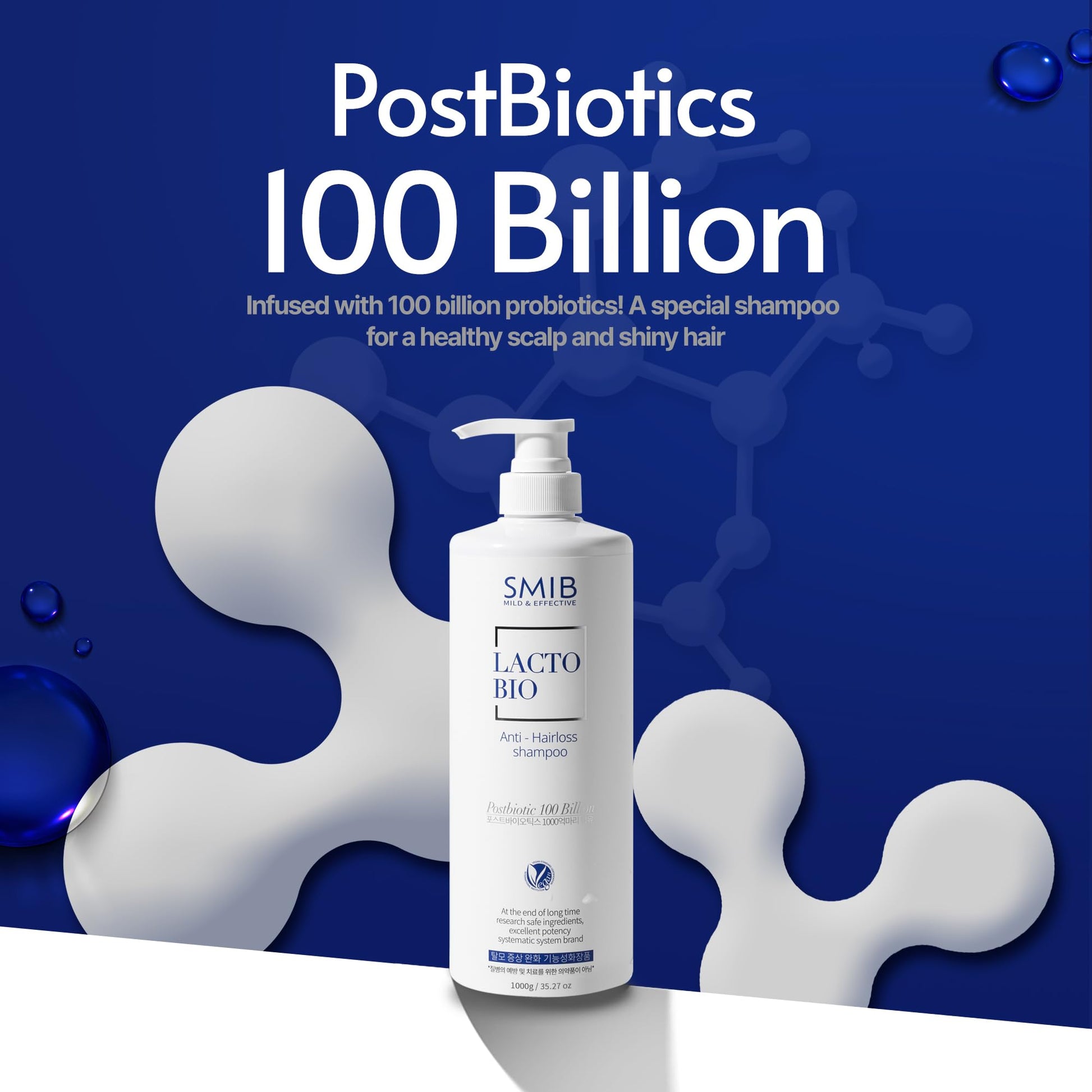 SMIB Lactobio Shampoo – With 100 Billion Postbiotics – For Fuller-Looking Hair and Scalp Care – Korean-Inspired Formula (35.27 oz) SMIBAu supplements