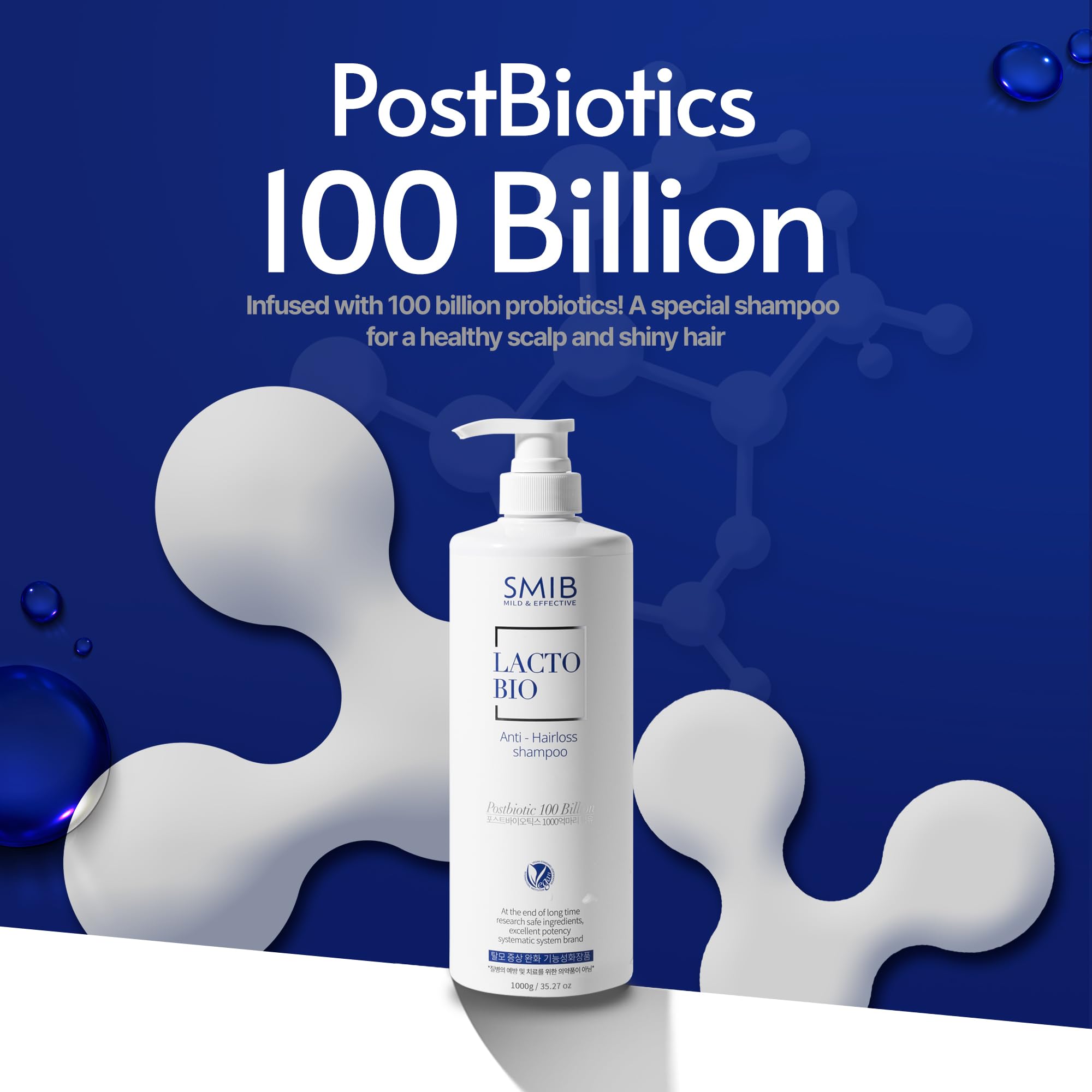 SMIB Lactobio Shampoo – With 100 Billion Postbiotics – For Fuller-Looking Hair and Scalp Care – Korean-Inspired Formula (35.27 oz) SMIBAu supplements