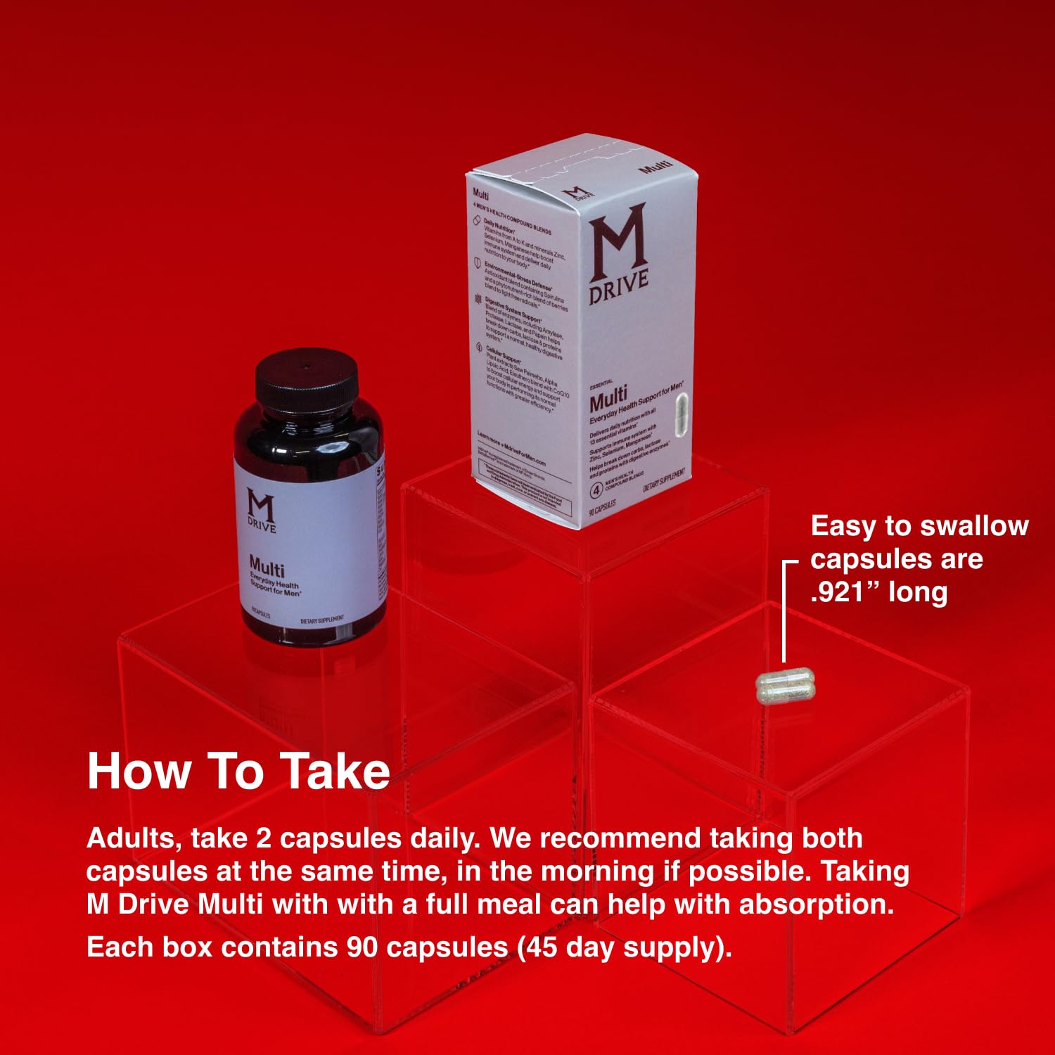 Mdrive Multivitamin for Men, Daily Multivitamin - Immune Health Support from Zinc, Selenium, Manganese & Vitamin D, Enzymes for Digestive Support, CoQ10 for Energy and Vitamin K2, 90 Capsules MdriveAu supplements